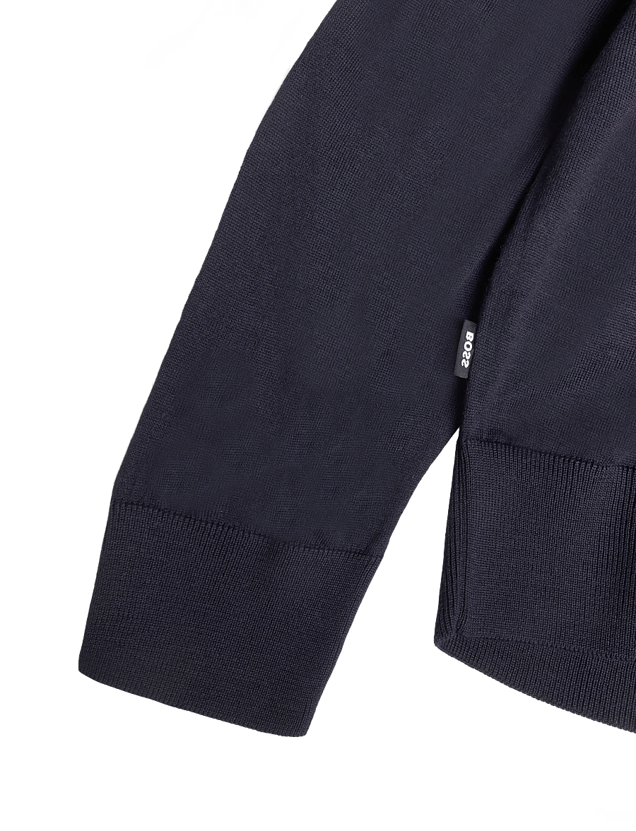 BOSS - H-Helbert - langärmelige strick-polohemden - dark blue - 3