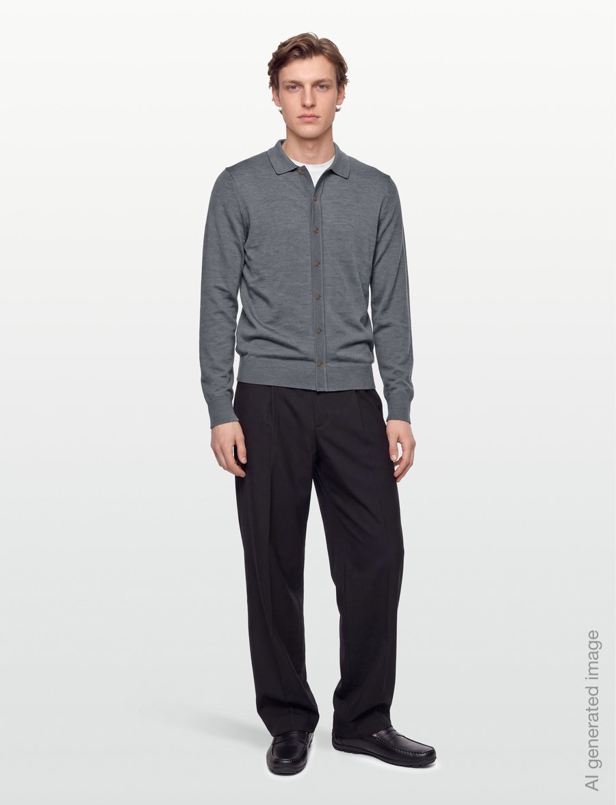 BOSS - H-Helbert - trikotažiniai polo marškinėliai ilgomis rankovėmis - medium grey - 0