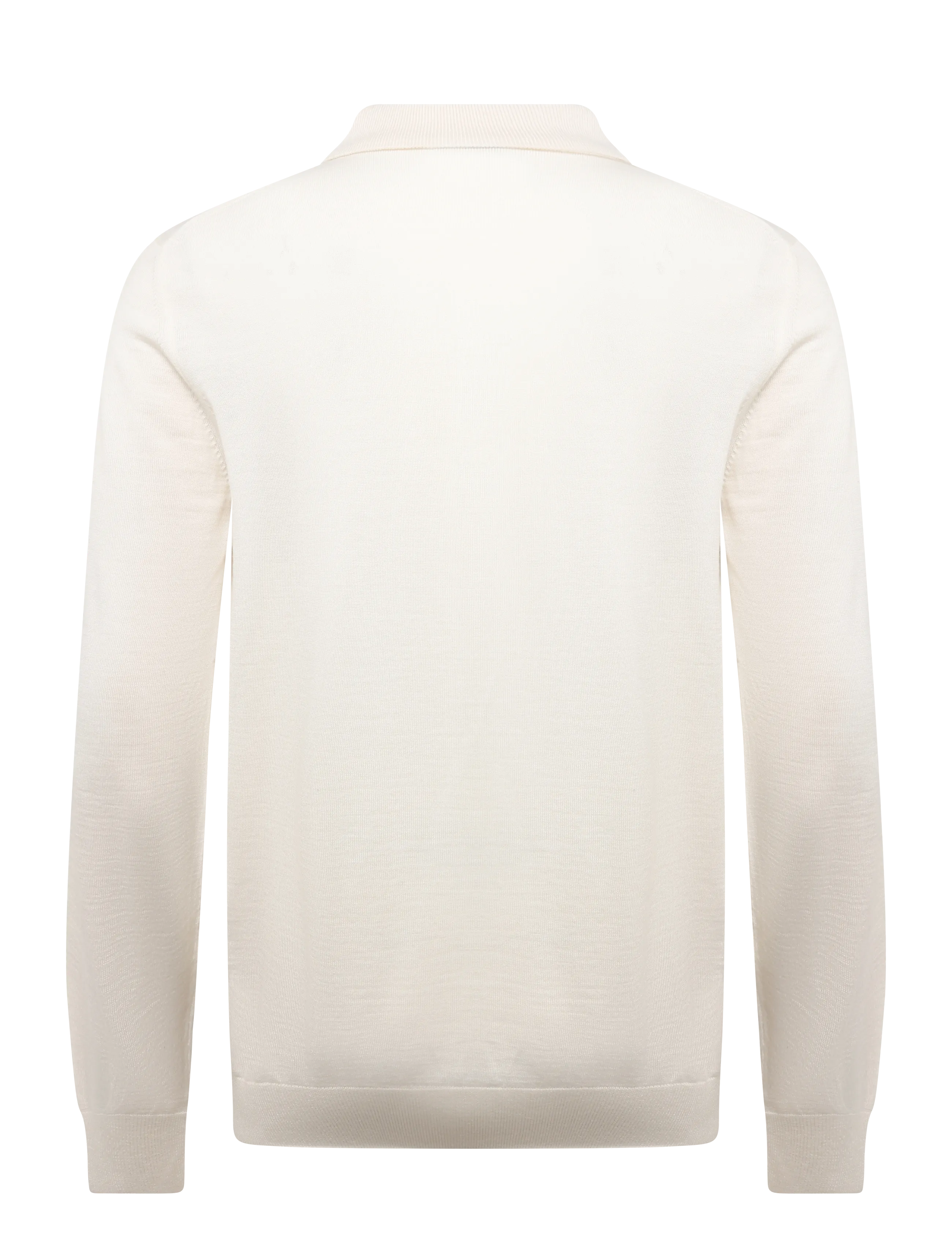 BOSS - H-Helbert - langärmelige strick-polohemden - open white - 1