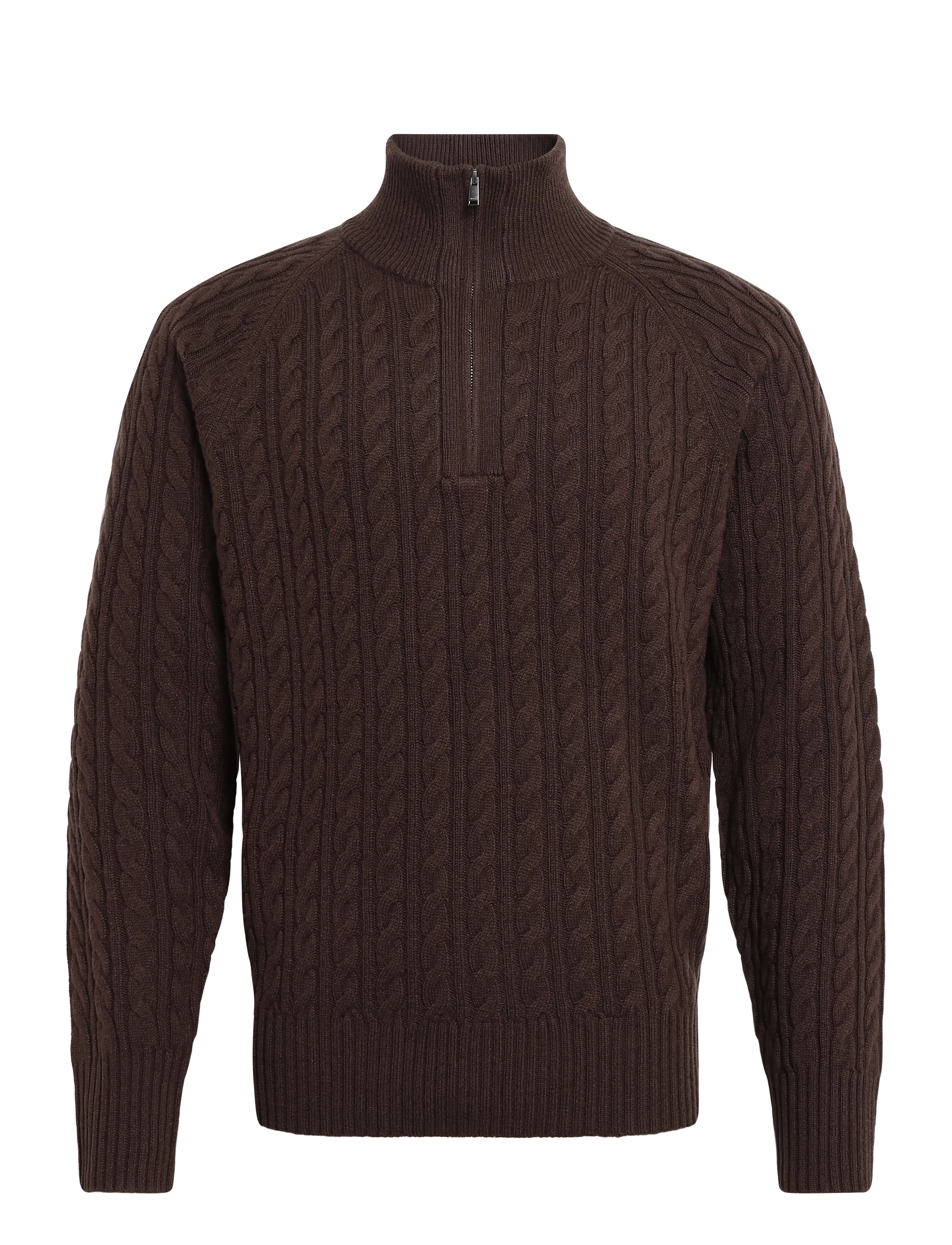 BOSS H-Furore - Pullover mit halbem Reißverschluss - DARK BROWN / brown