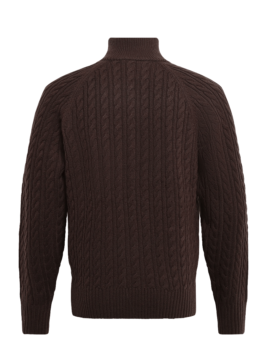 BOSS - H-Furore - pullover mit halbem reißverschluss - dark brown - 1