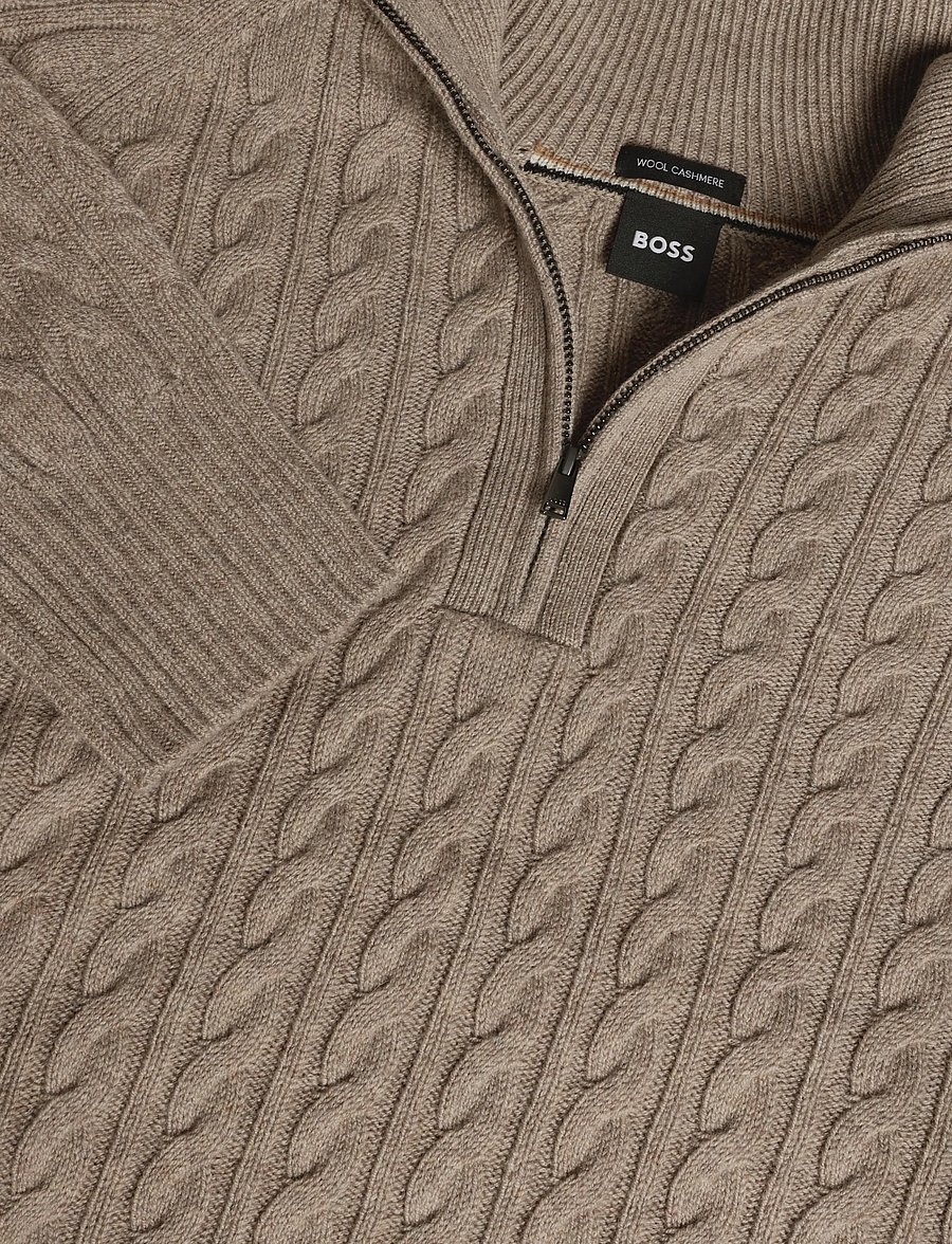 BOSS - H-Furore - half zip-tröjor - open brown - 2