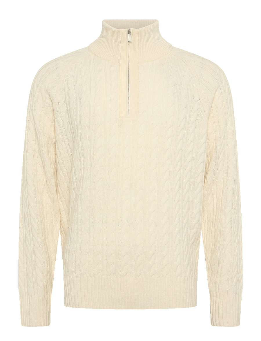 BOSS - H-Furore - pullover mit halbem reißverschluss - open white - 0