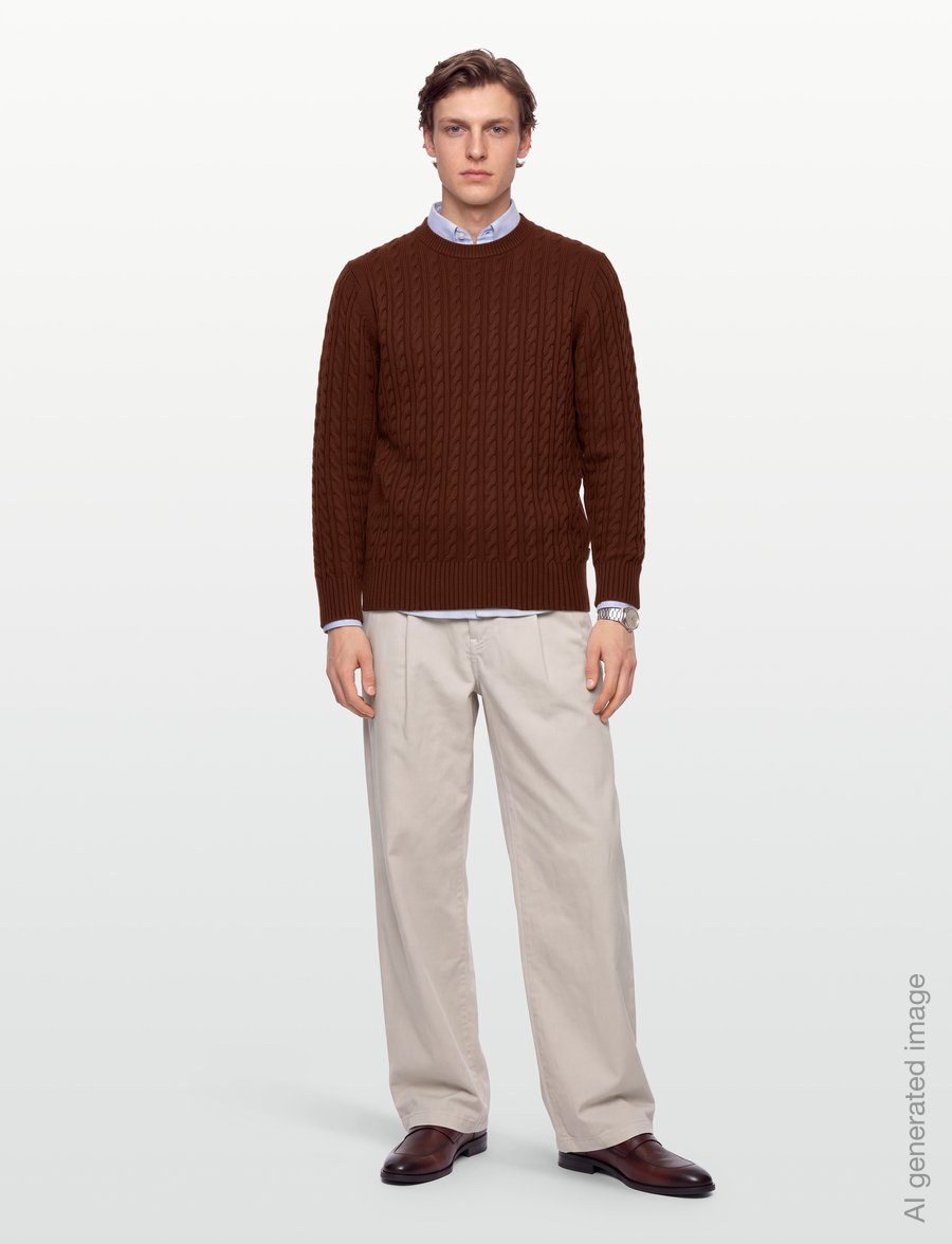 BOSS - H-Furlan - rundhals - medium brown - 0