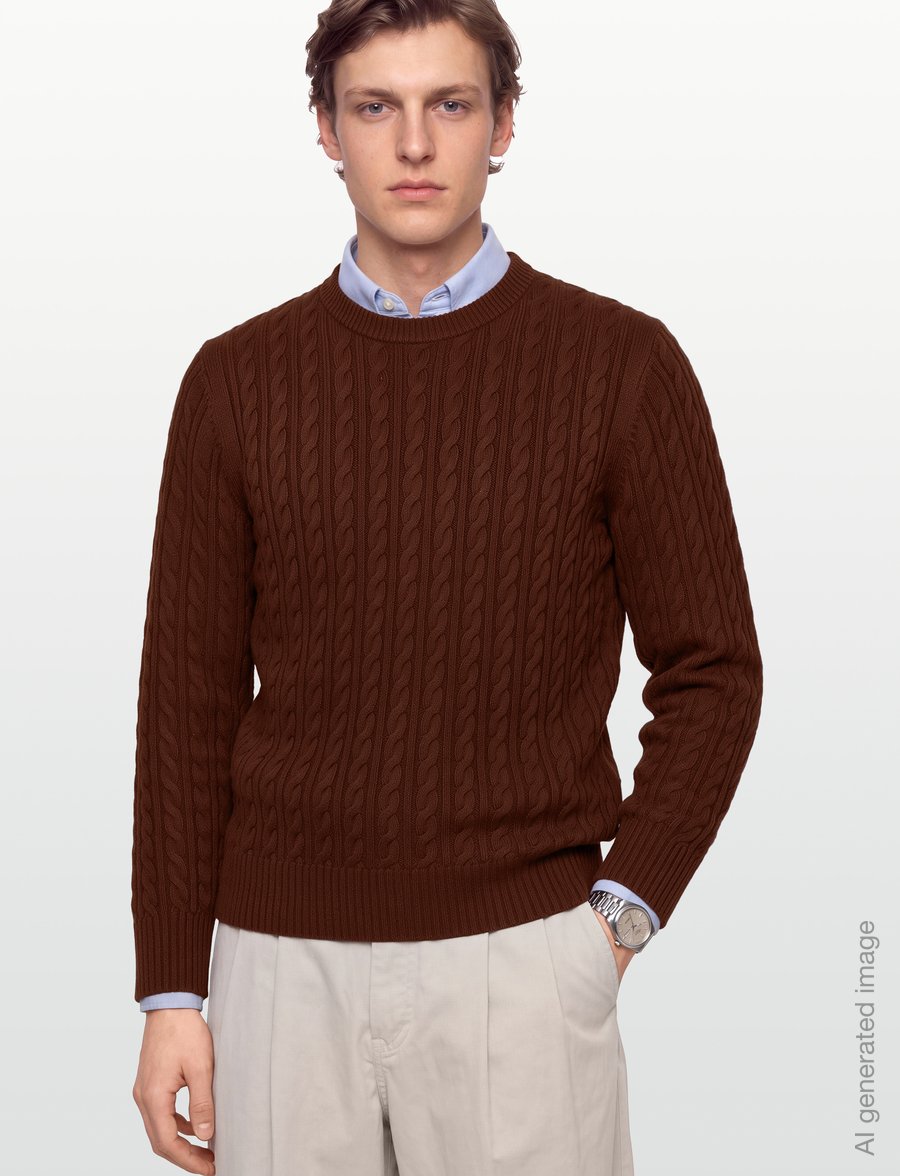 BOSS - H-Furlan - rundhals - medium brown - 3