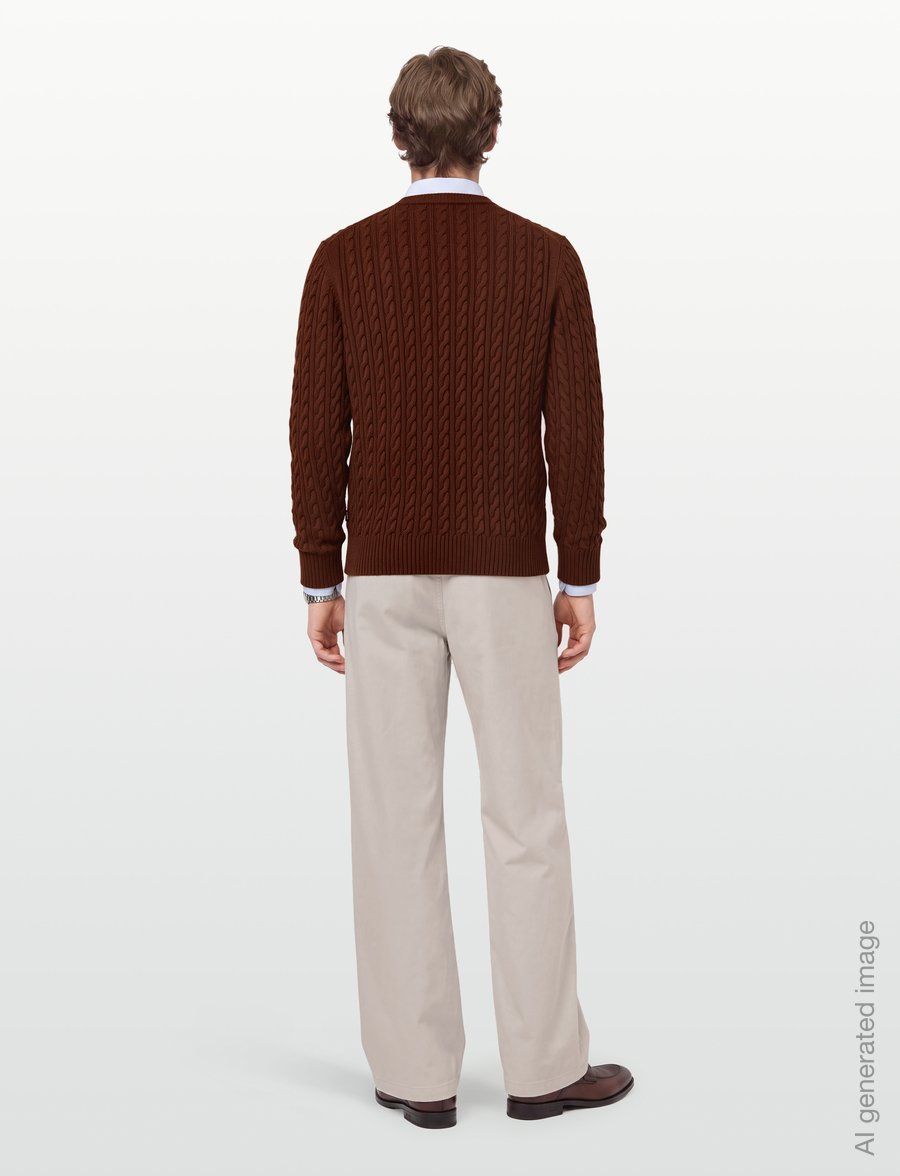 BOSS - H-Furlan - rundhals - medium brown - 4