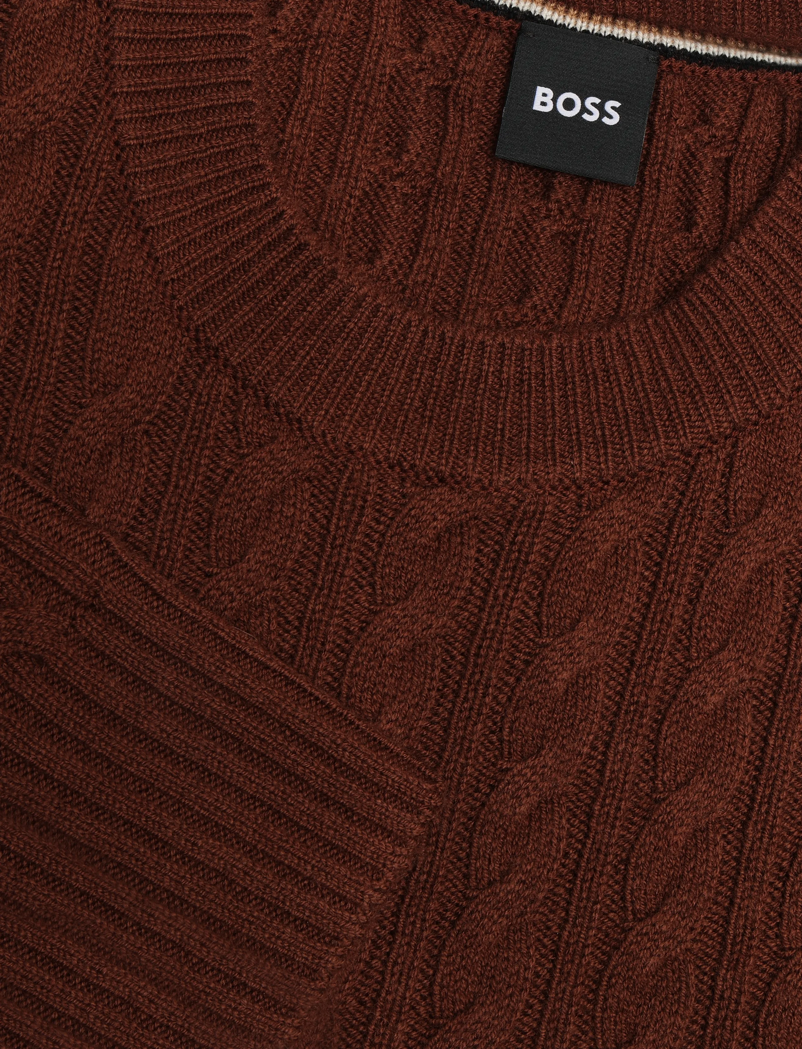 BOSS - H-Furlan - rundhals - medium brown - 2
