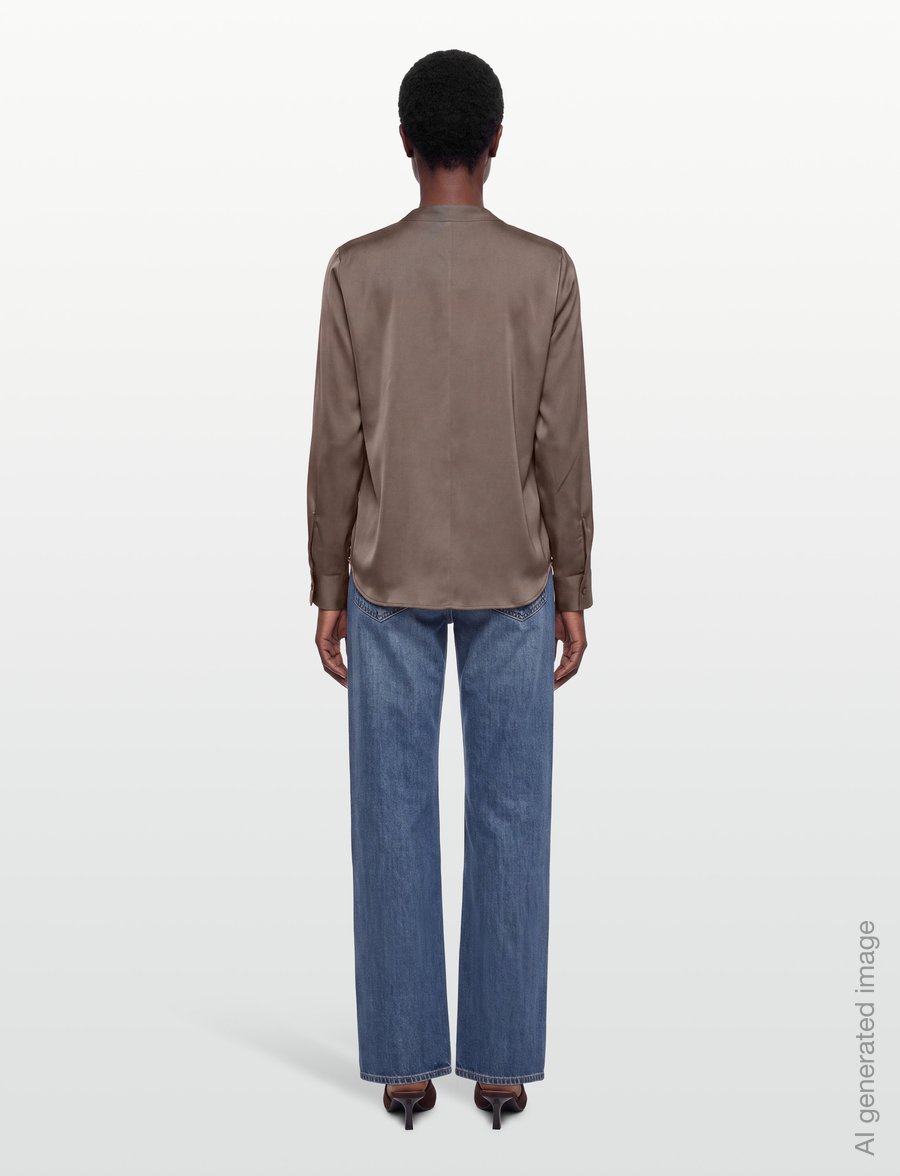 BOSS - Banorah - langærmede bluser - brown overflow - 4