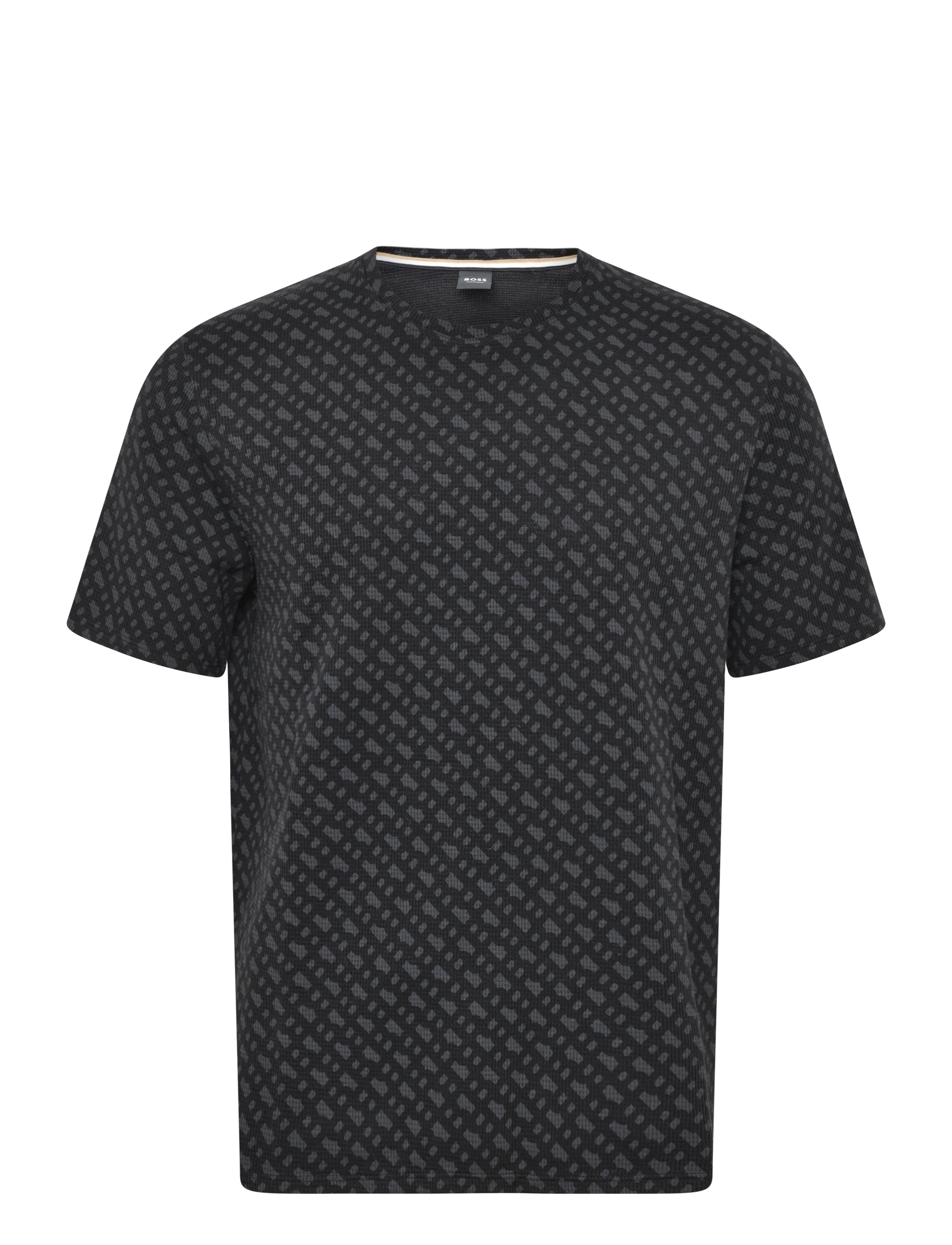 BOSS WaffleAOP T-Shirt - Pidžaamasärgid - BLACK / black