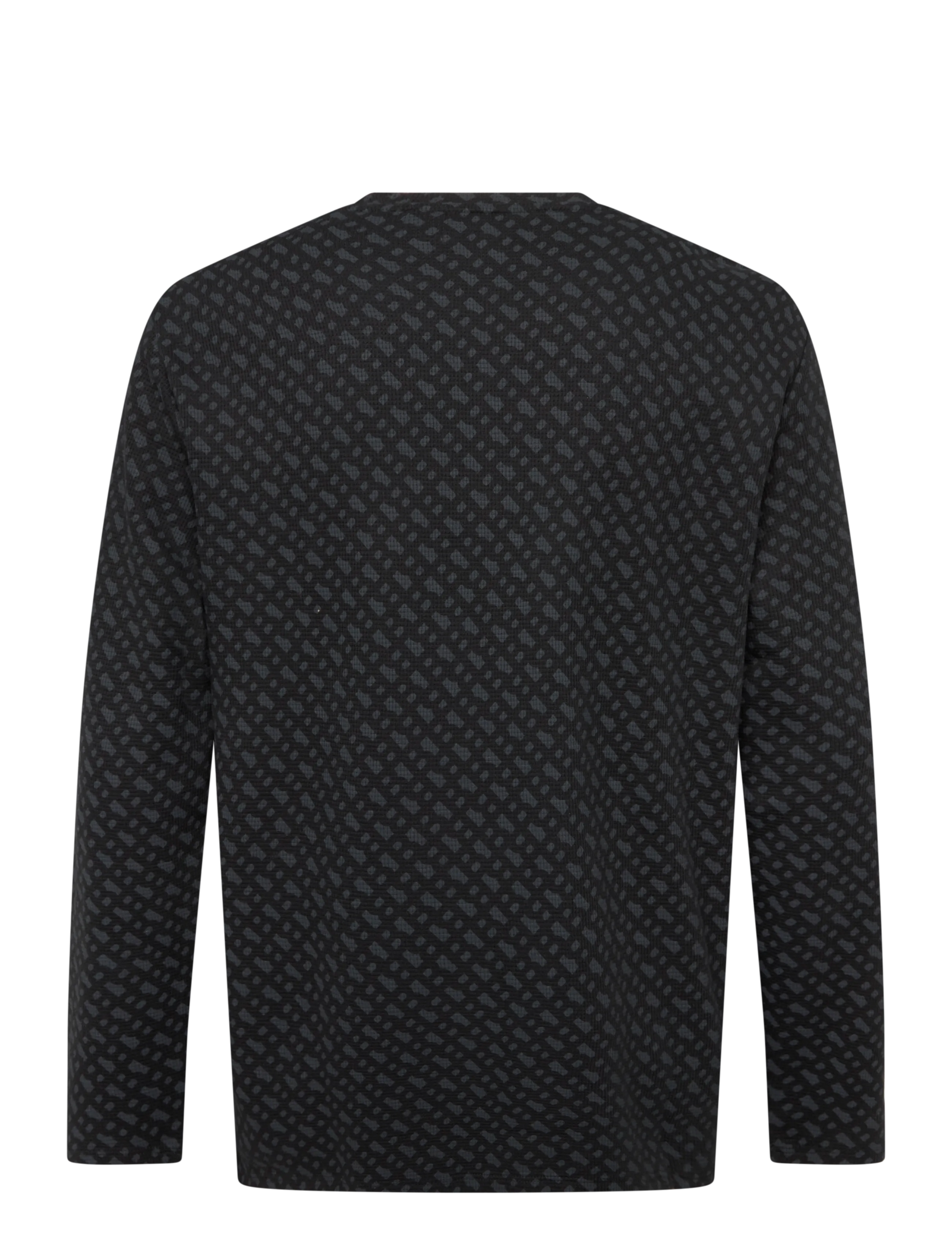 BOSS - WaffleAOP LS-Shirt - black - 1