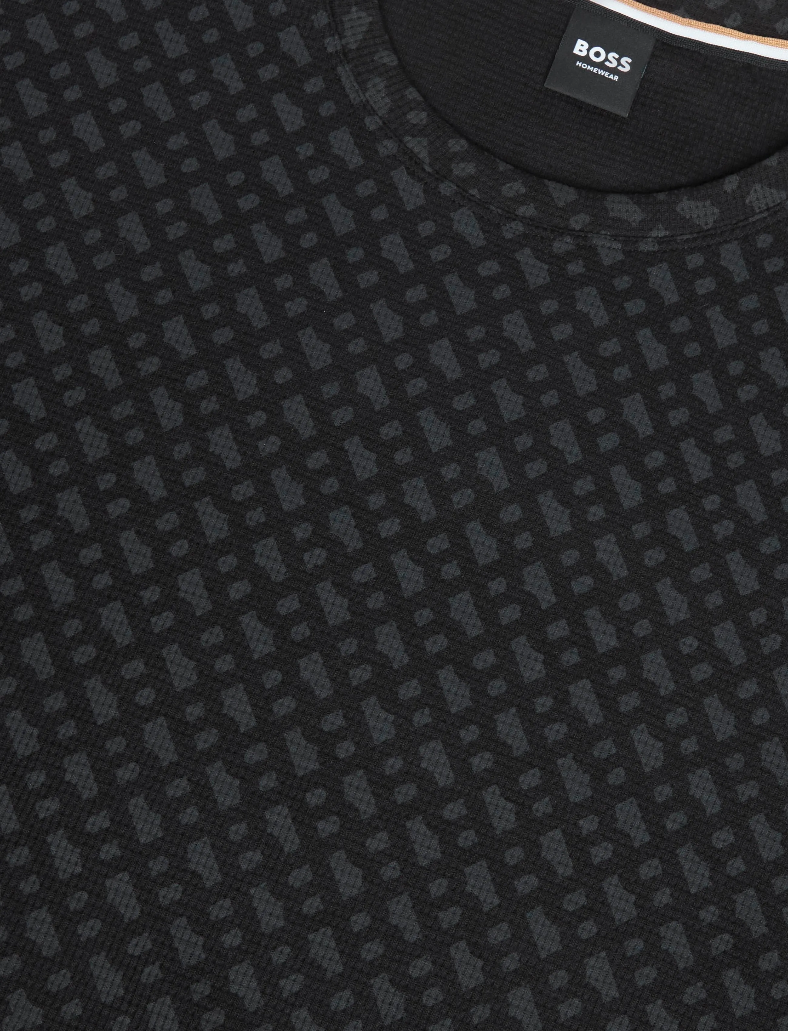 BOSS - WaffleAOP LS-Shirt - black - 2