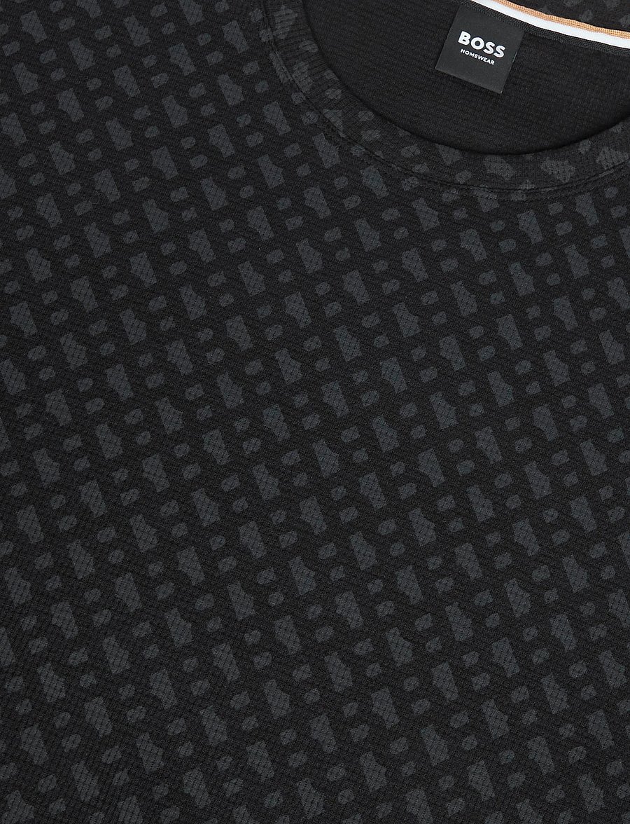 BOSS - WaffleAOP LS-Shirt - pidžaamasärgid - black - 2
