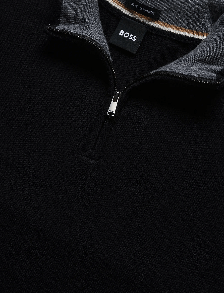 BOSS - H-Hemarlo - pullover mit halbem reißverschluss - black - 2