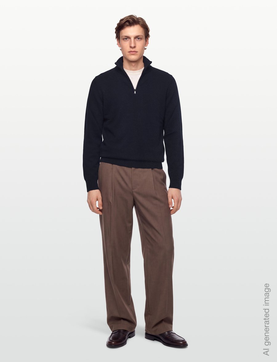BOSS - H-Hemarlo - halfzip strik - dark blue - 0
