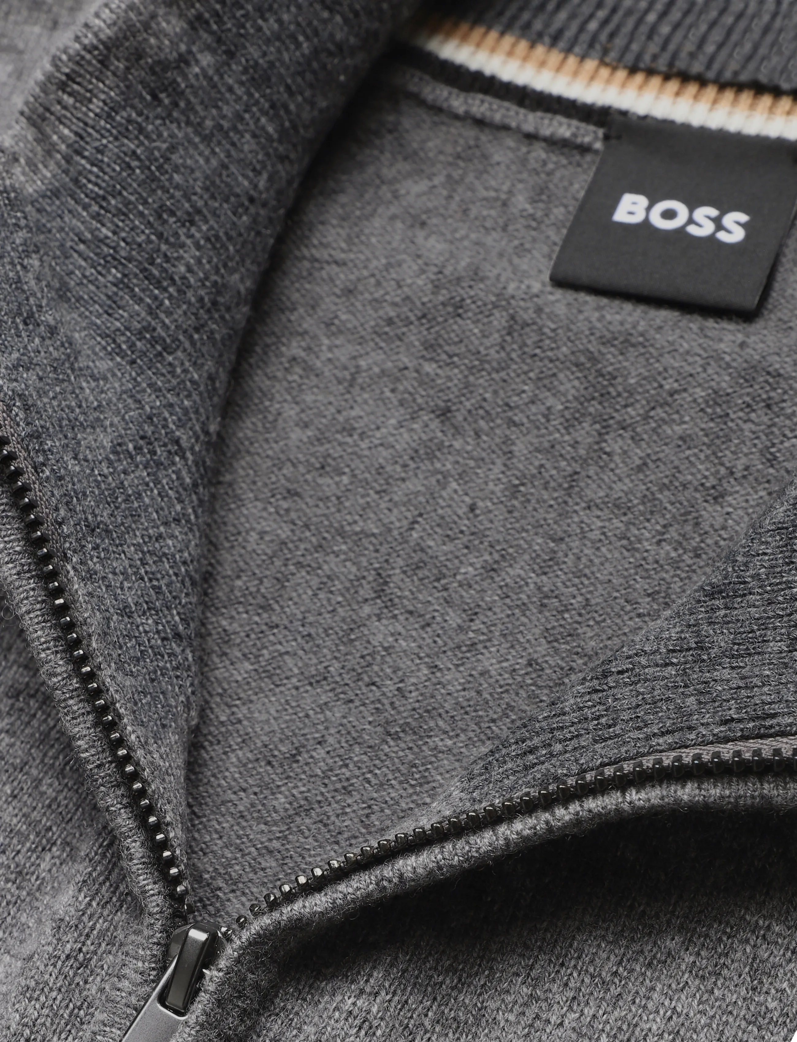 BOSS - H-Hemarlo - half zip jumpers - medium grey - 2