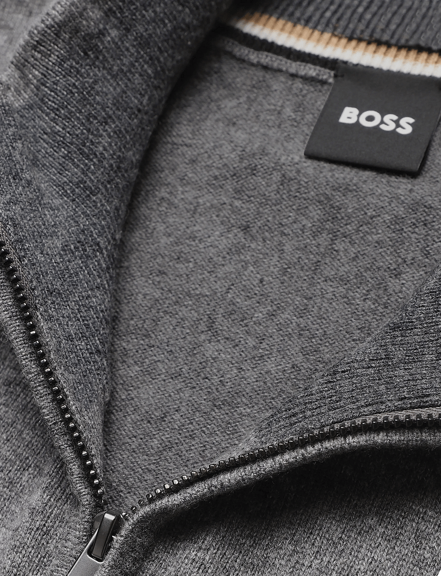BOSS - H-Hemarlo - half zip jumpers - medium grey - 2