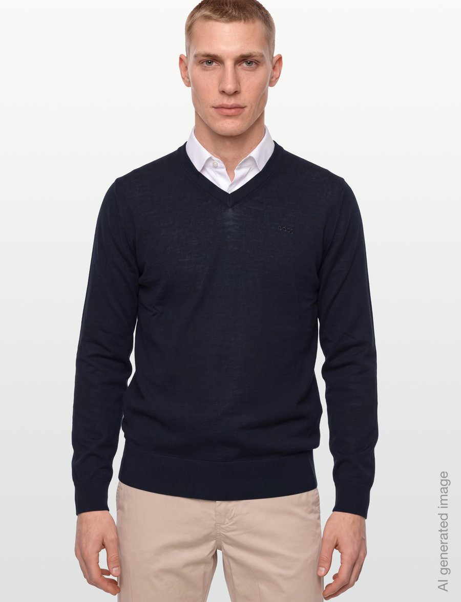 BOSS - H-Melba-L - v-ausschnitt - dark blue - 3