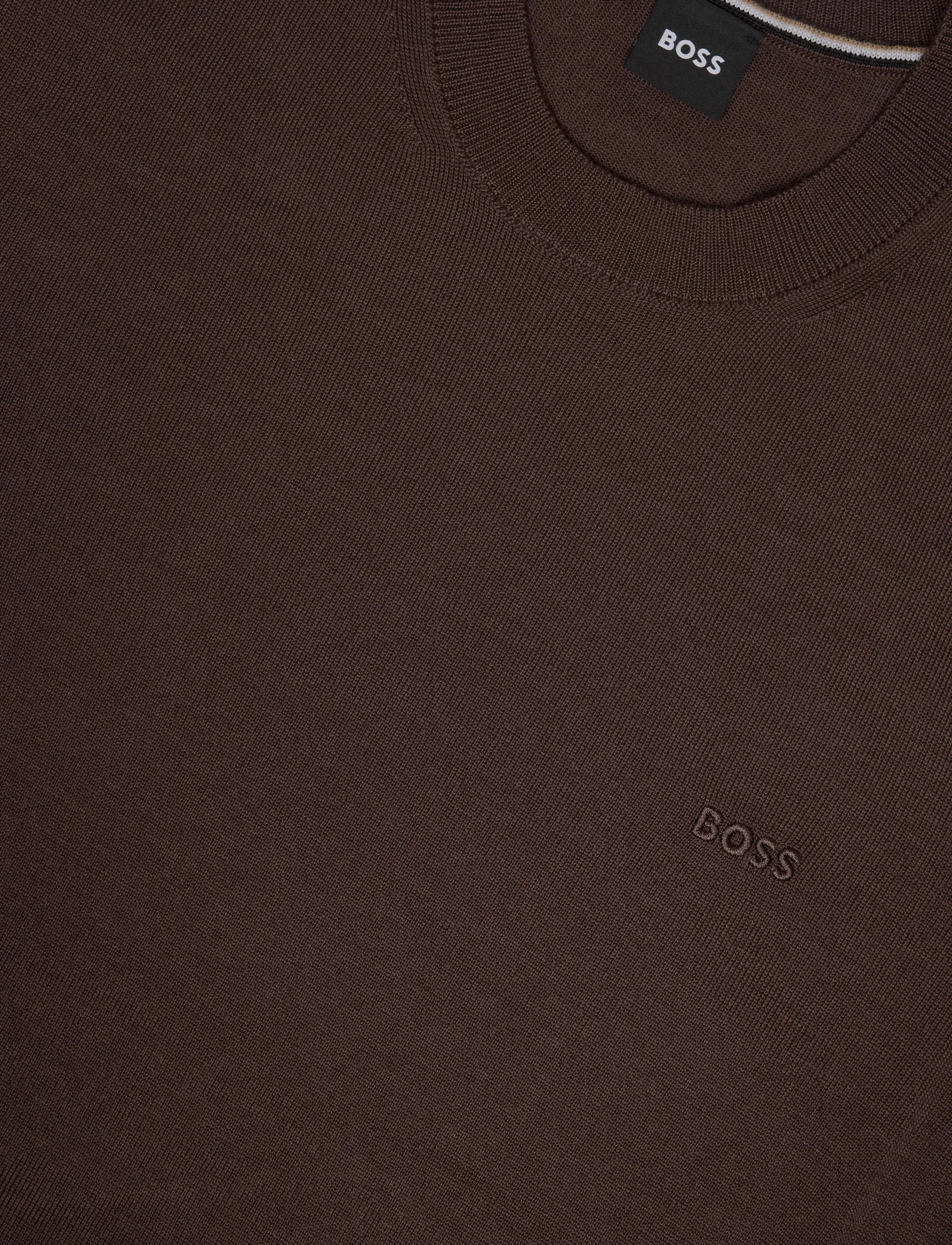 BOSS - H-Leno-L - rund hals - dark brown - 2