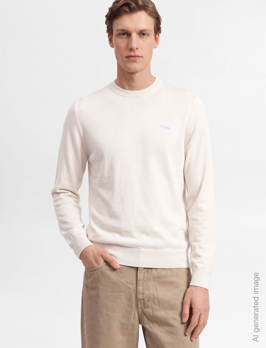 BOSS - H-Leno-L - rundhals - open white - 3