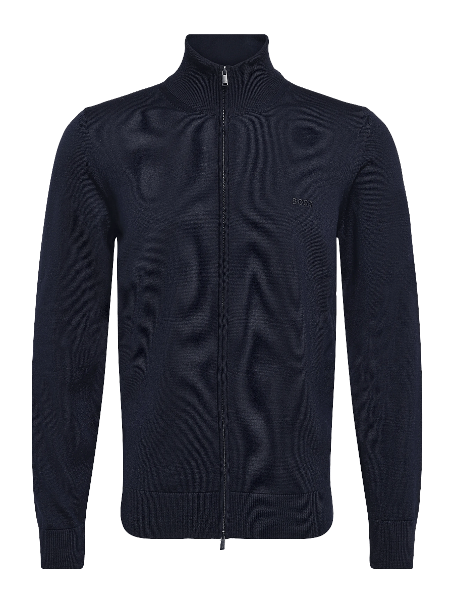 BOSS - H-Balonso-L - pullover mit durchgehendem reißverschluss - dark blue - 0