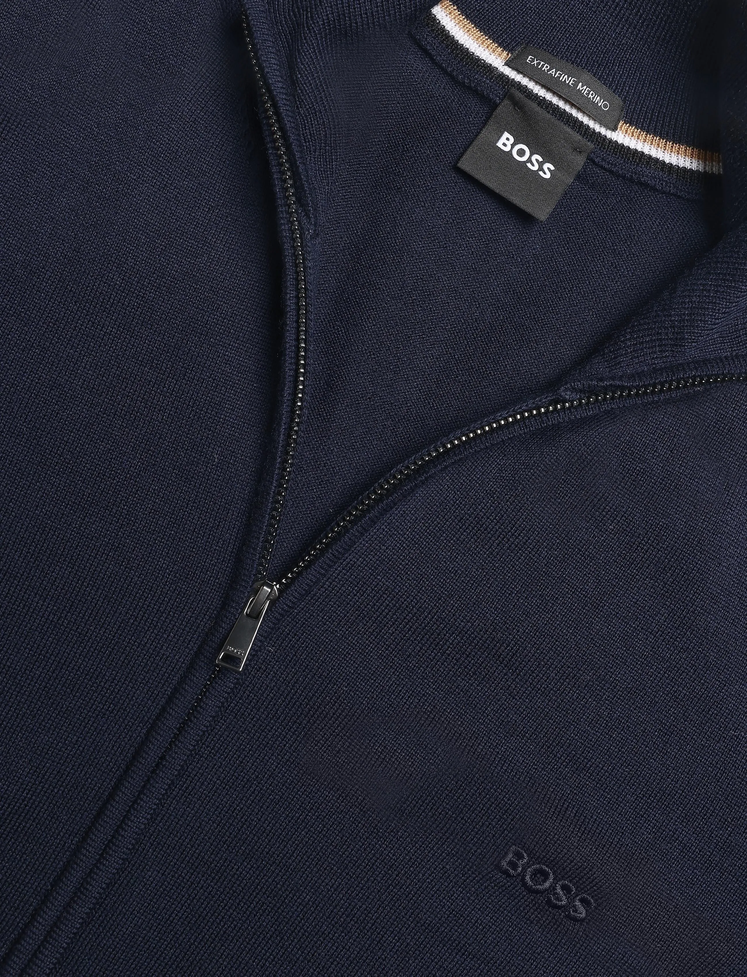 BOSS - H-Balonso-L - pullover mit durchgehendem reißverschluss - dark blue - 2