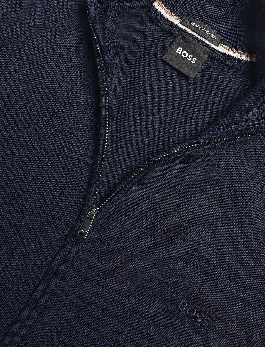 BOSS - H-Balonso-L - pullover mit durchgehendem reißverschluss - dark blue - 2