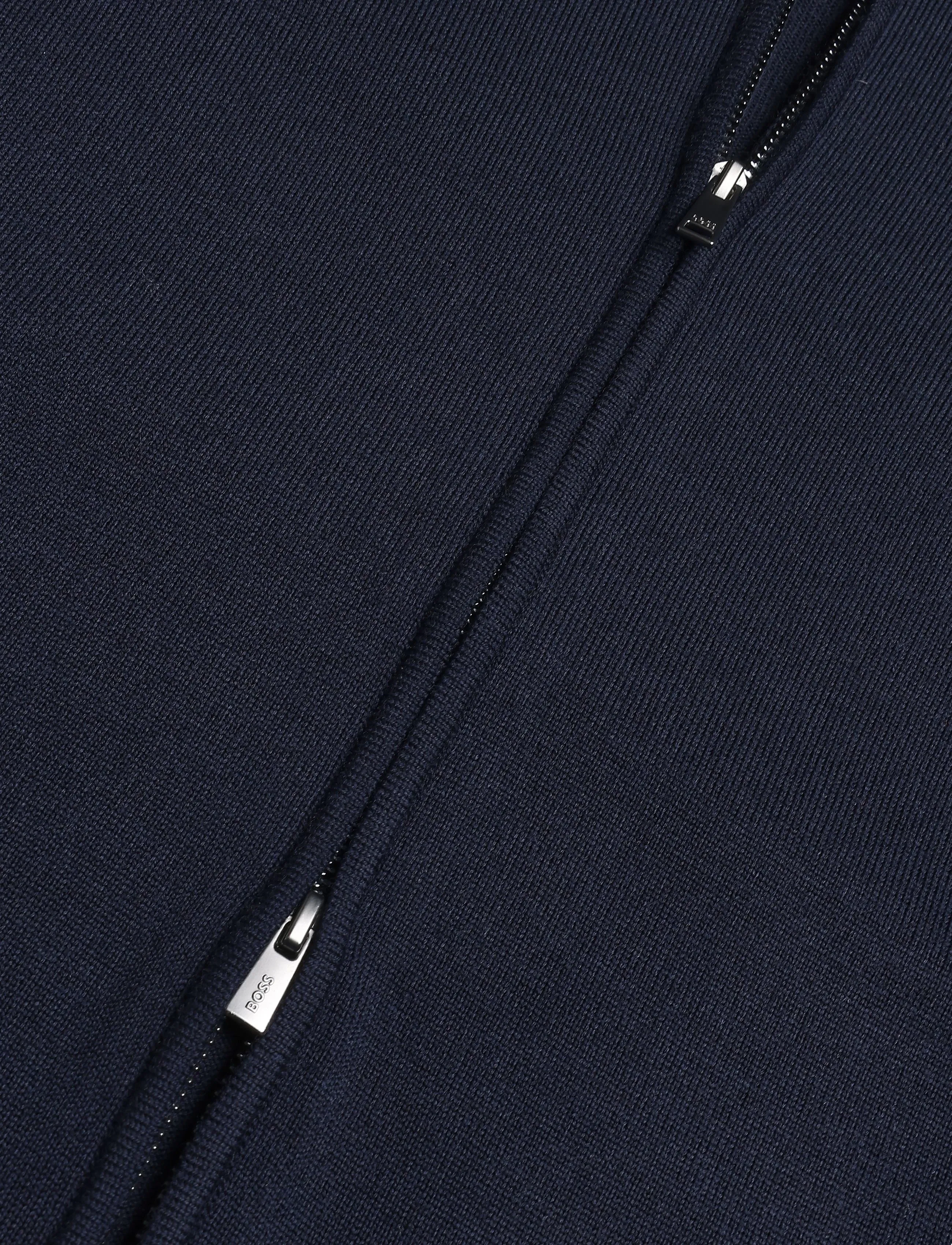 BOSS - H-Balonso-L - pullover mit durchgehendem reißverschluss - dark blue - 3