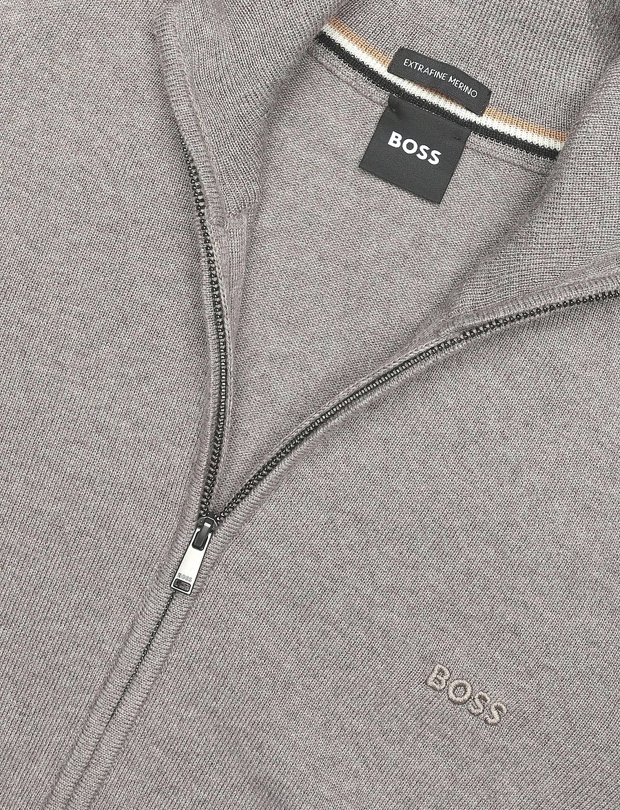 BOSS - H-Balonso-L - pullover mit durchgehendem reißverschluss - open brown - 2