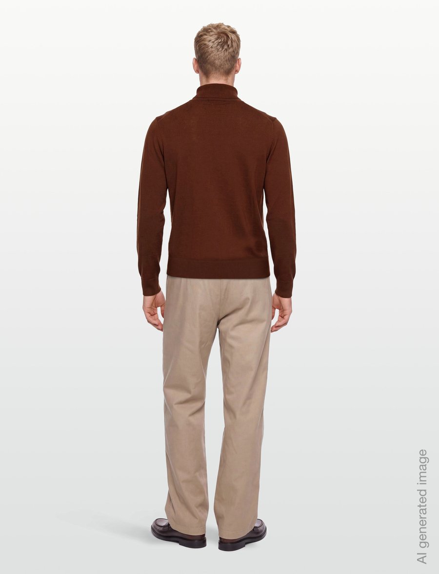 BOSS - H-Ebenji-L - pullover mit halbem reißverschluss - medium brown - 4