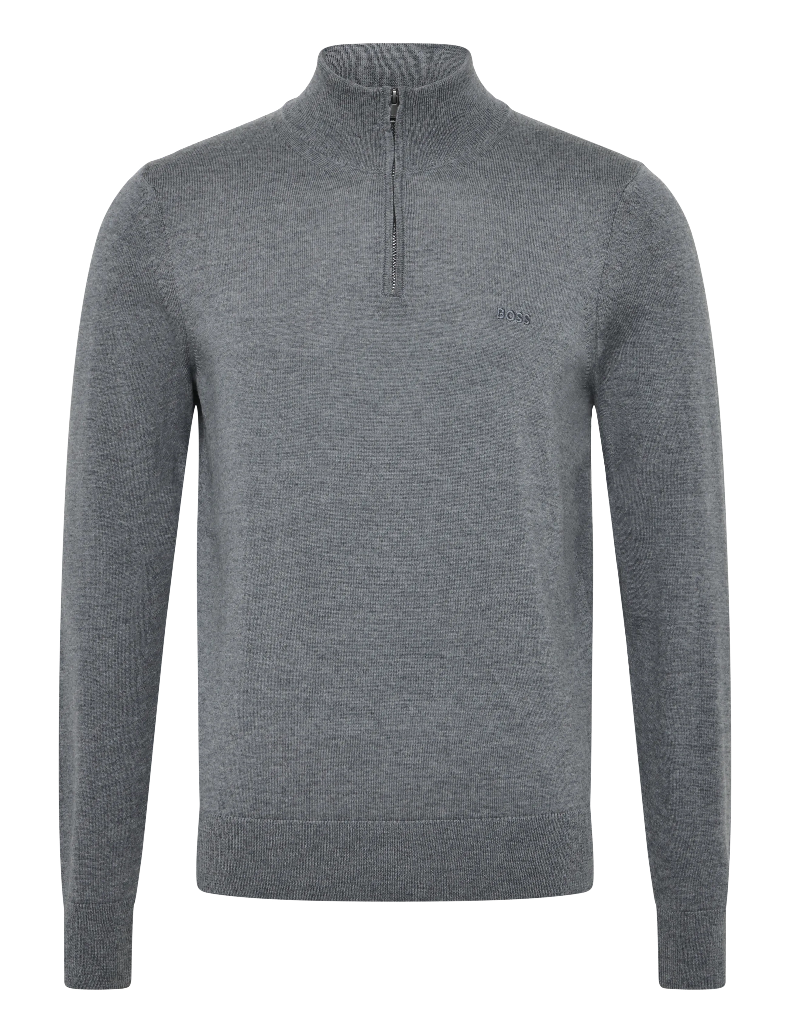BOSS H-Ebenji-L - Pullover mit halbem Reißverschluss - MEDIUM GREY / grey