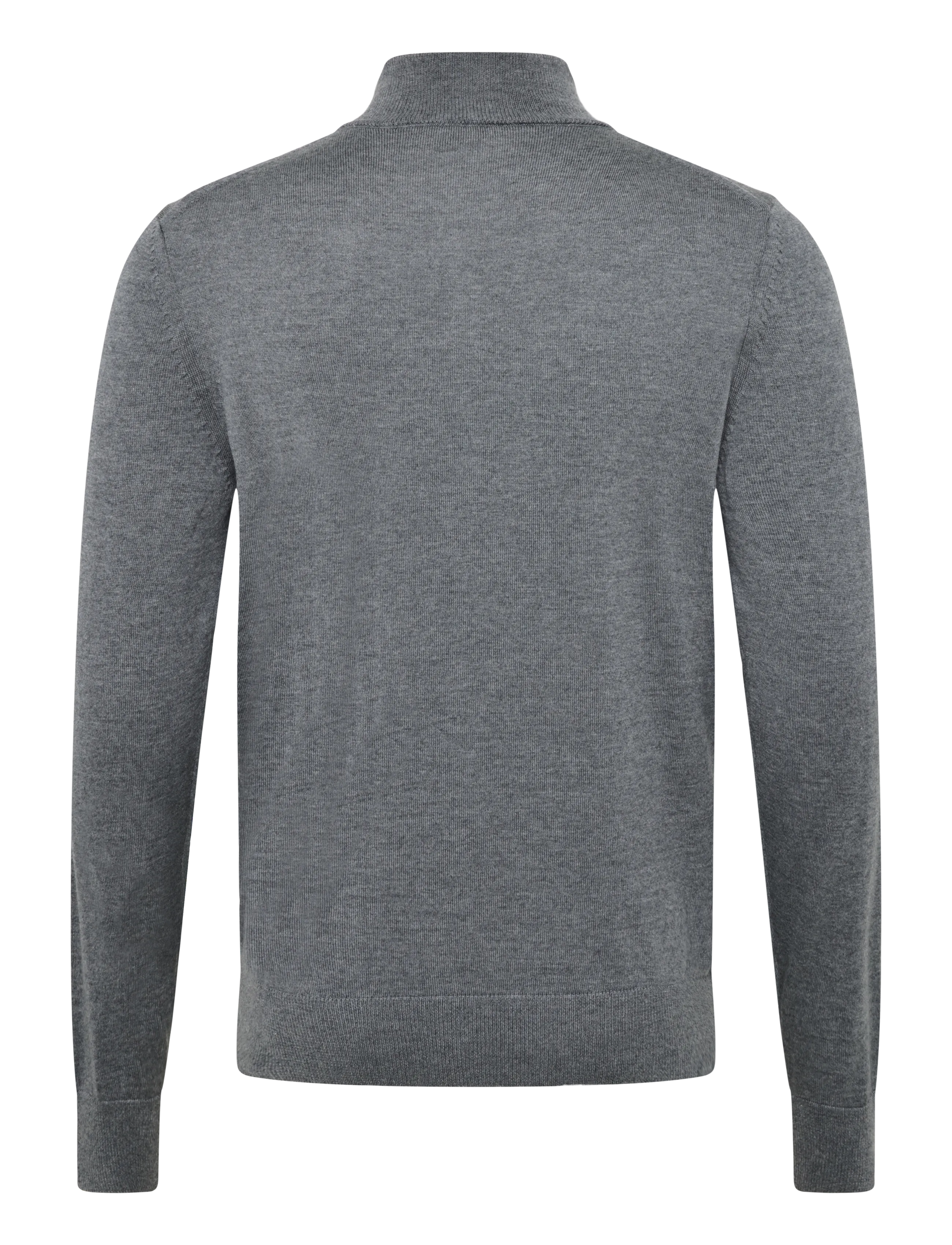 BOSS - H-Ebenji-L - pullover mit halbem reißverschluss - medium grey - 1