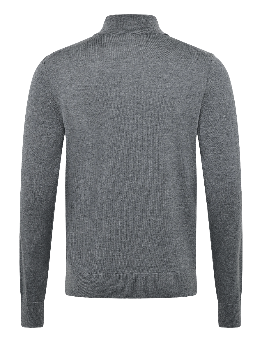 BOSS - H-Ebenji-L - pullover mit halbem reißverschluss - medium grey - 1