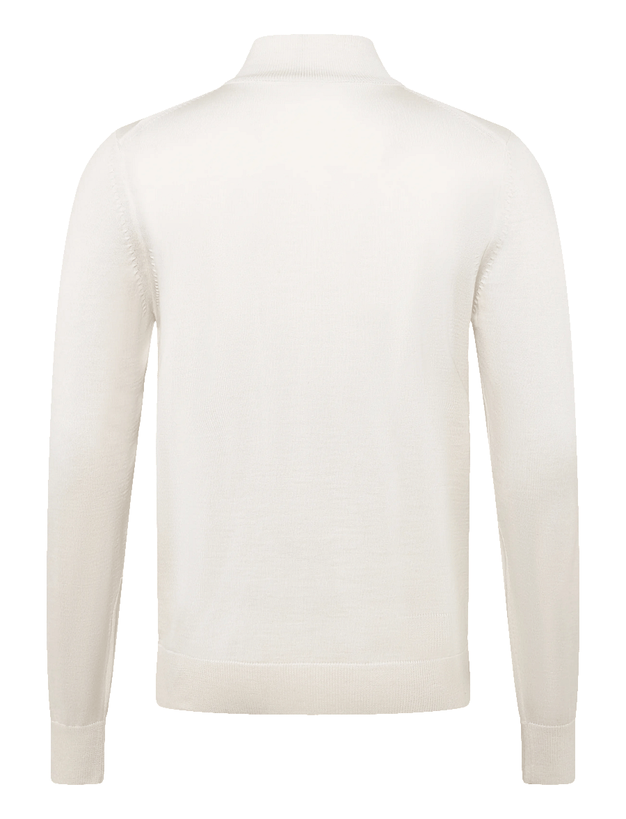 BOSS - H-Ebenji-L - pullover mit halbem reißverschluss - open white - 1