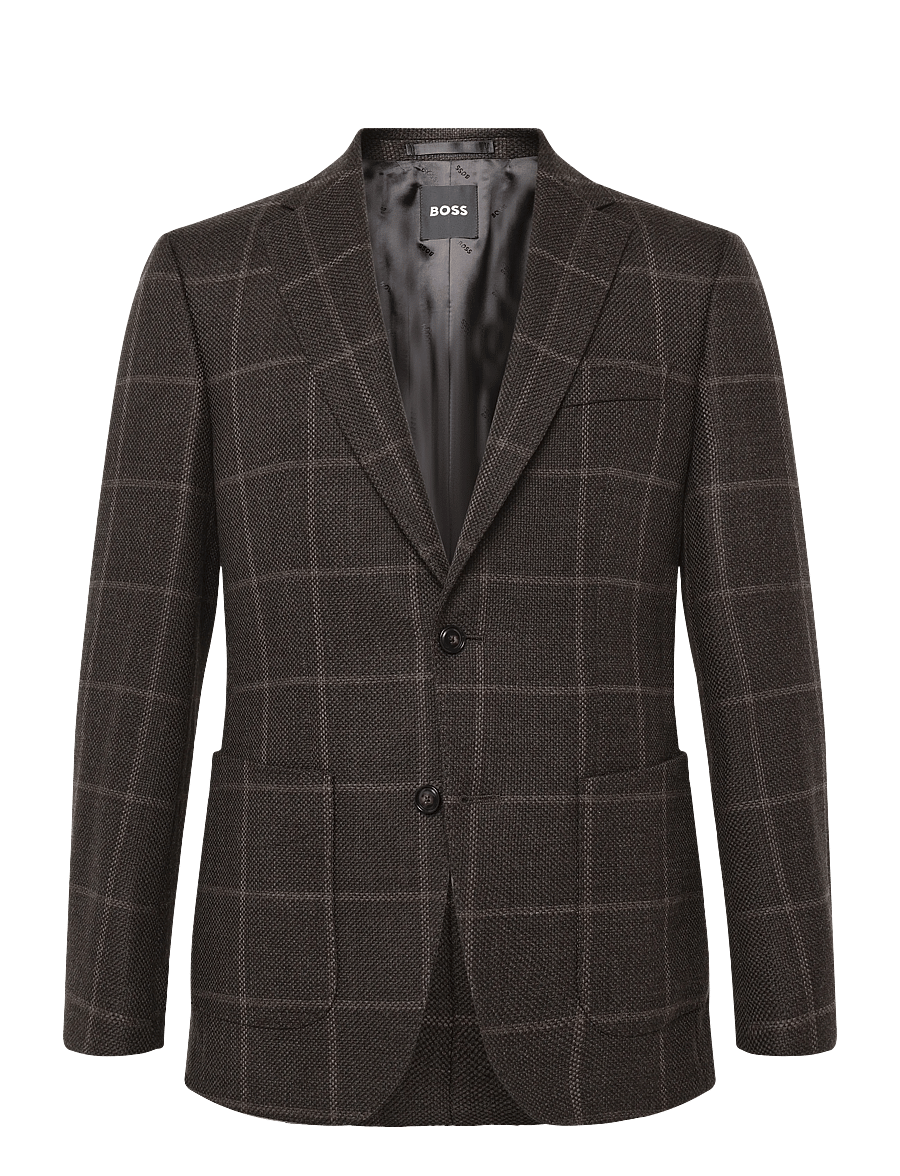 BOSS - H-Hutson-2PP-263 - single breasted blazers - dark brown - 0