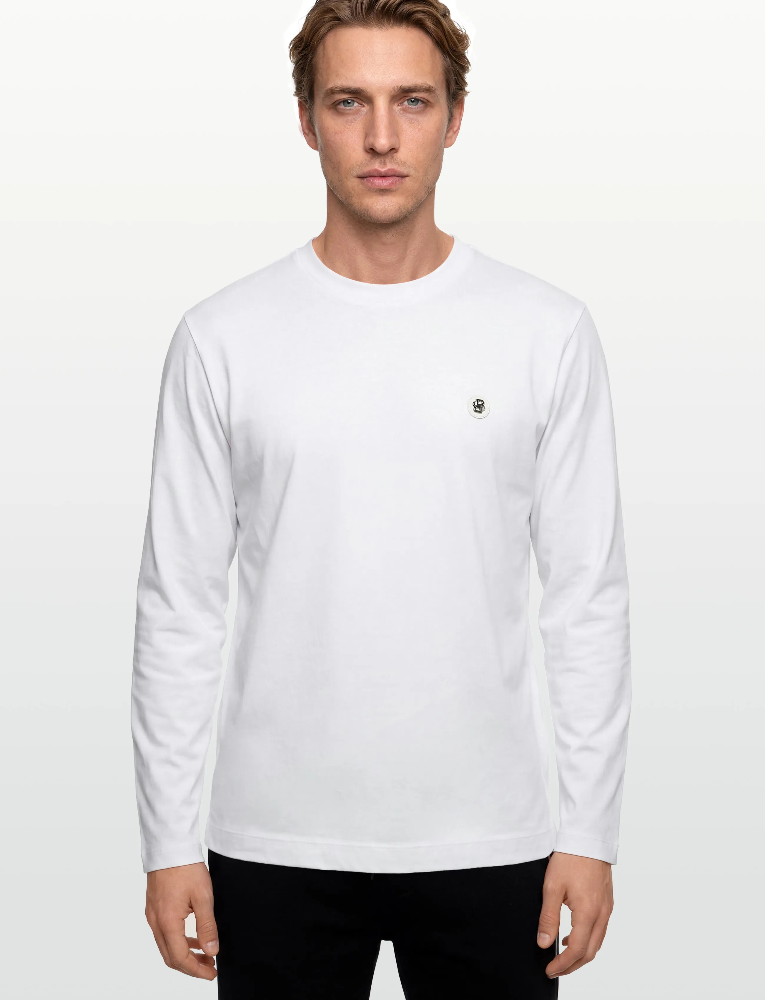 BOSS - Townley 01_TI - long-sleeved t-shirts - white - 3