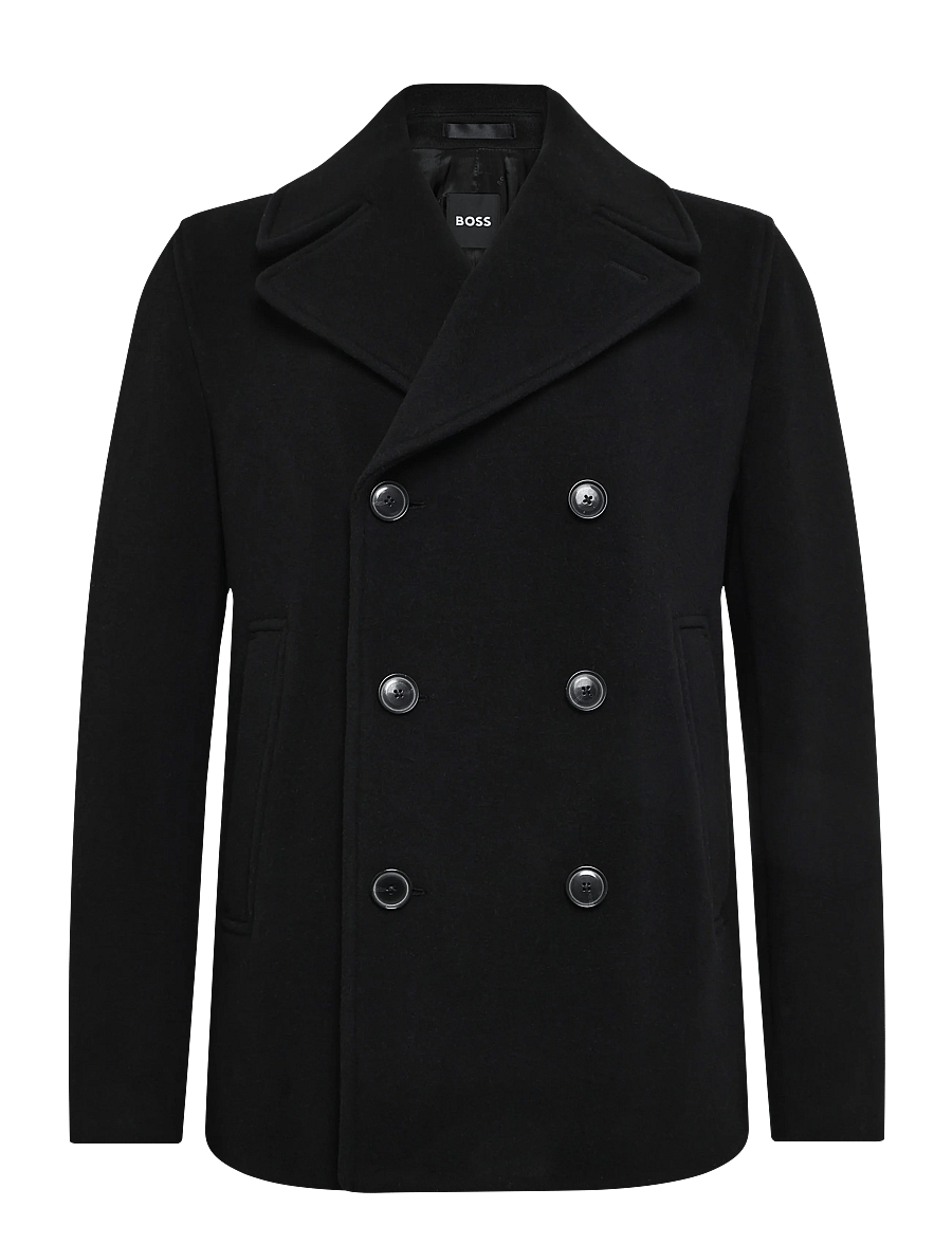 BOSS - H-Hyde-Peacoat-264 - uldfrakker - black - 0