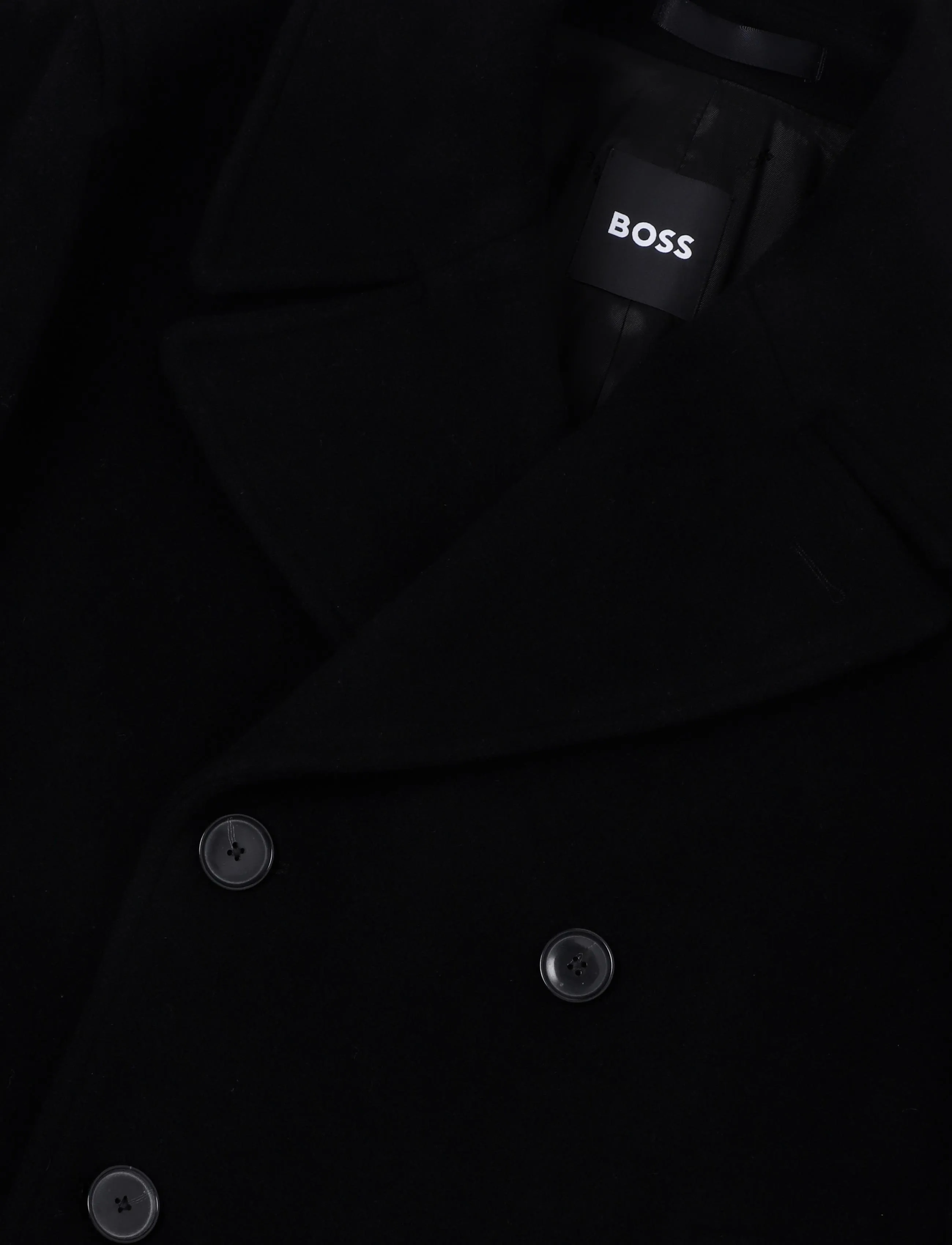 BOSS - H-Hyde-Peacoat-264 - uldfrakker - black - 2