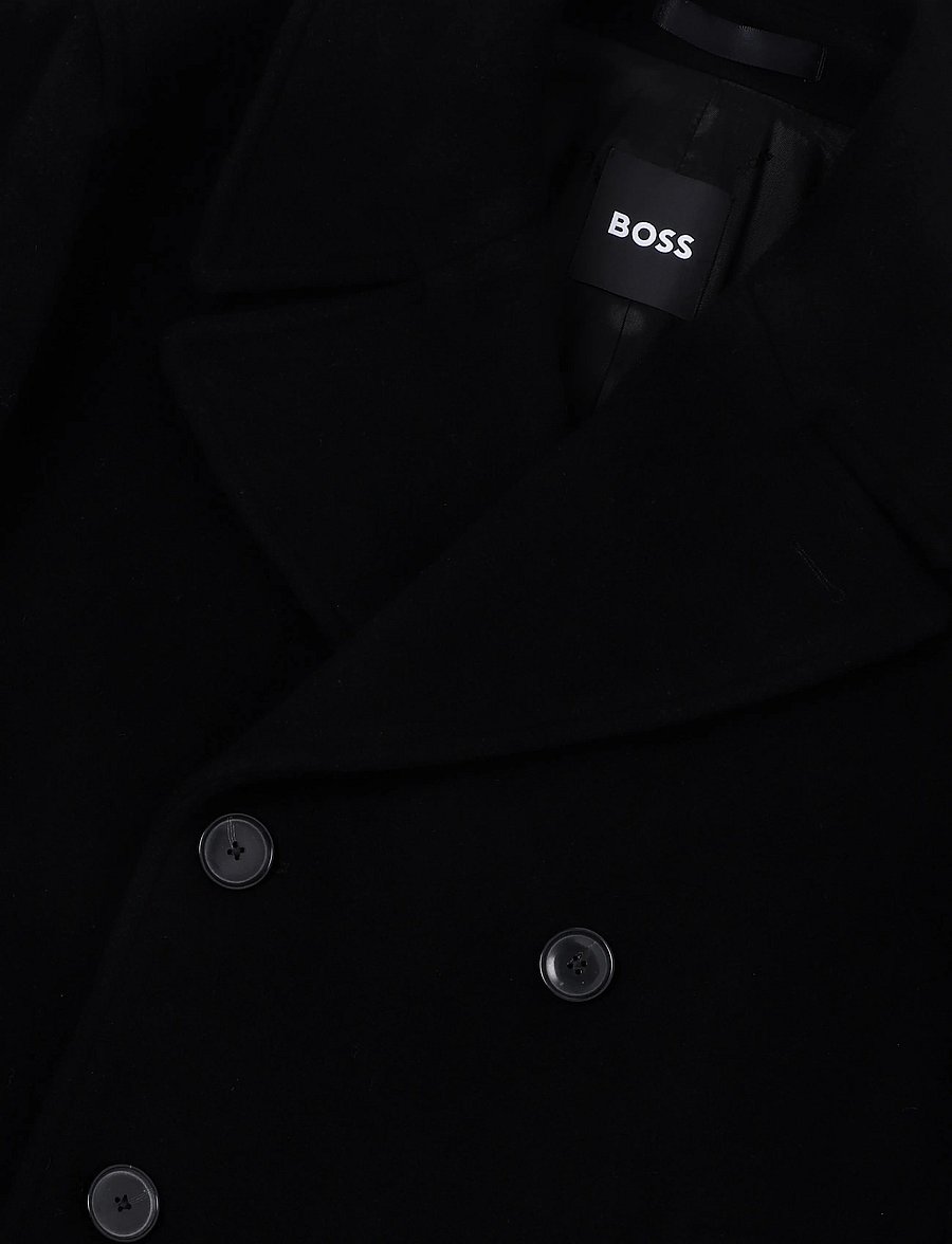 BOSS - H-Hyde-Peacoat-264 - uldfrakker - black - 2