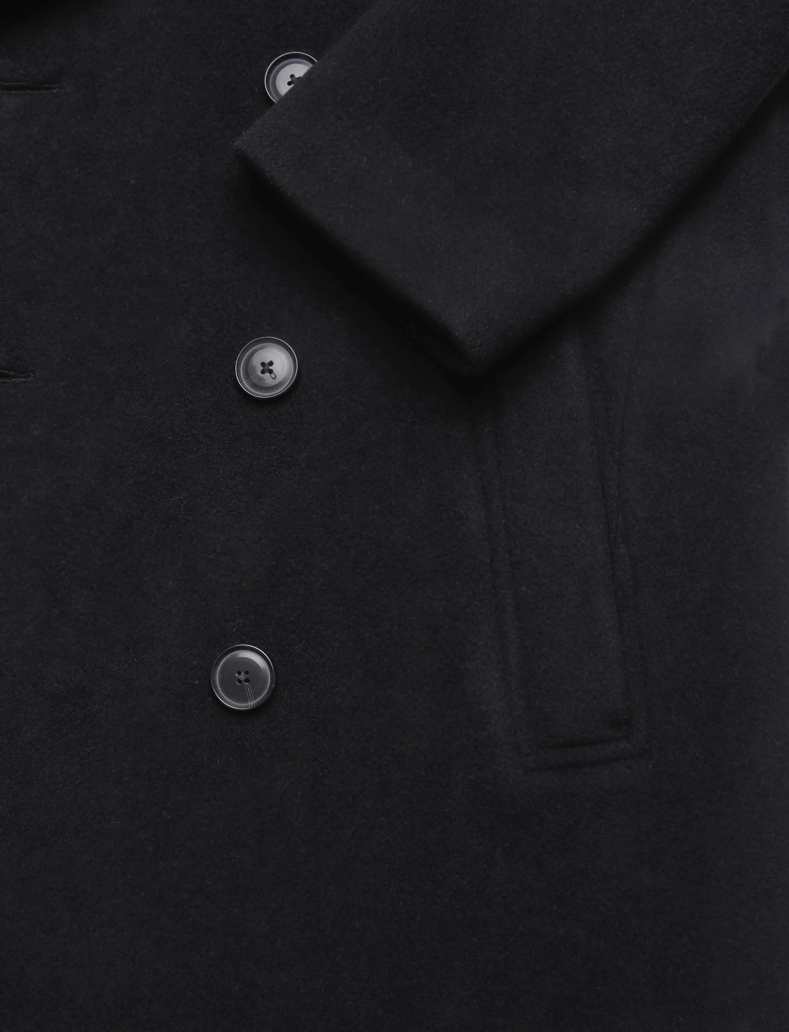 BOSS - H-Hyde-Peacoat-264 - uldfrakker - black - 4