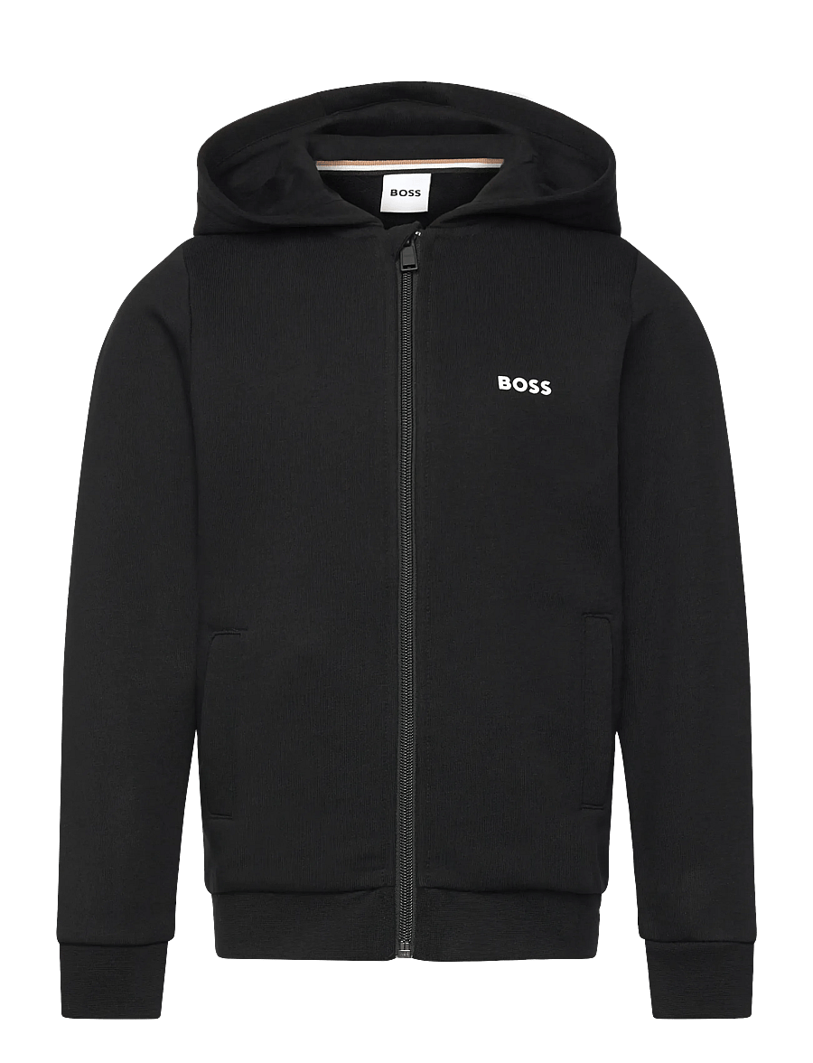 BOSS - HOODED CARDIGAN - kapuzenpullover - black - 0