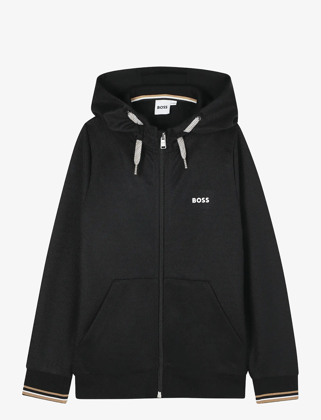 BOSS - HOODED CARDIGAN - hoodies - black - 1