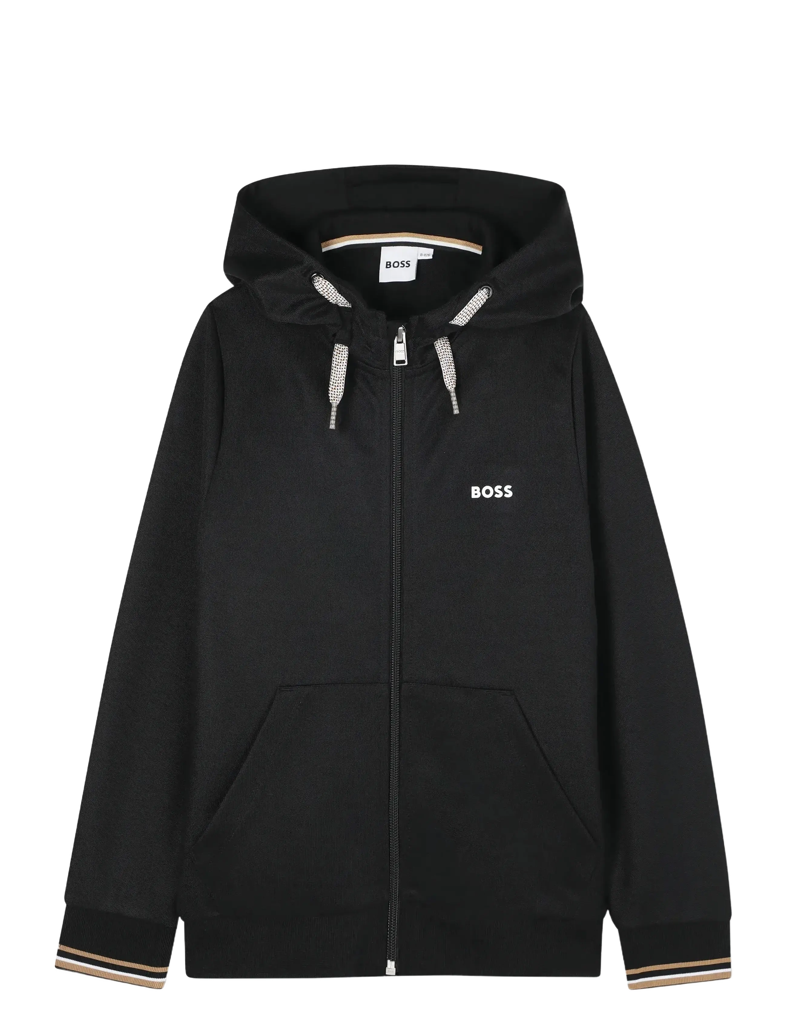 BOSS HOODED CARDIGAN - BOSS - BLACK / black