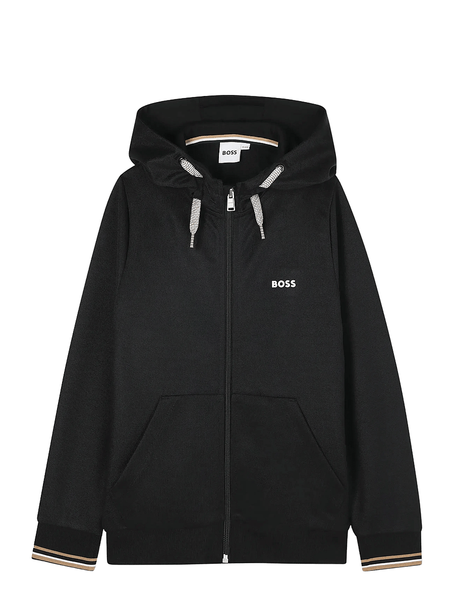 BOSS - HOODED CARDIGAN - kapuzenpullover - black - 1