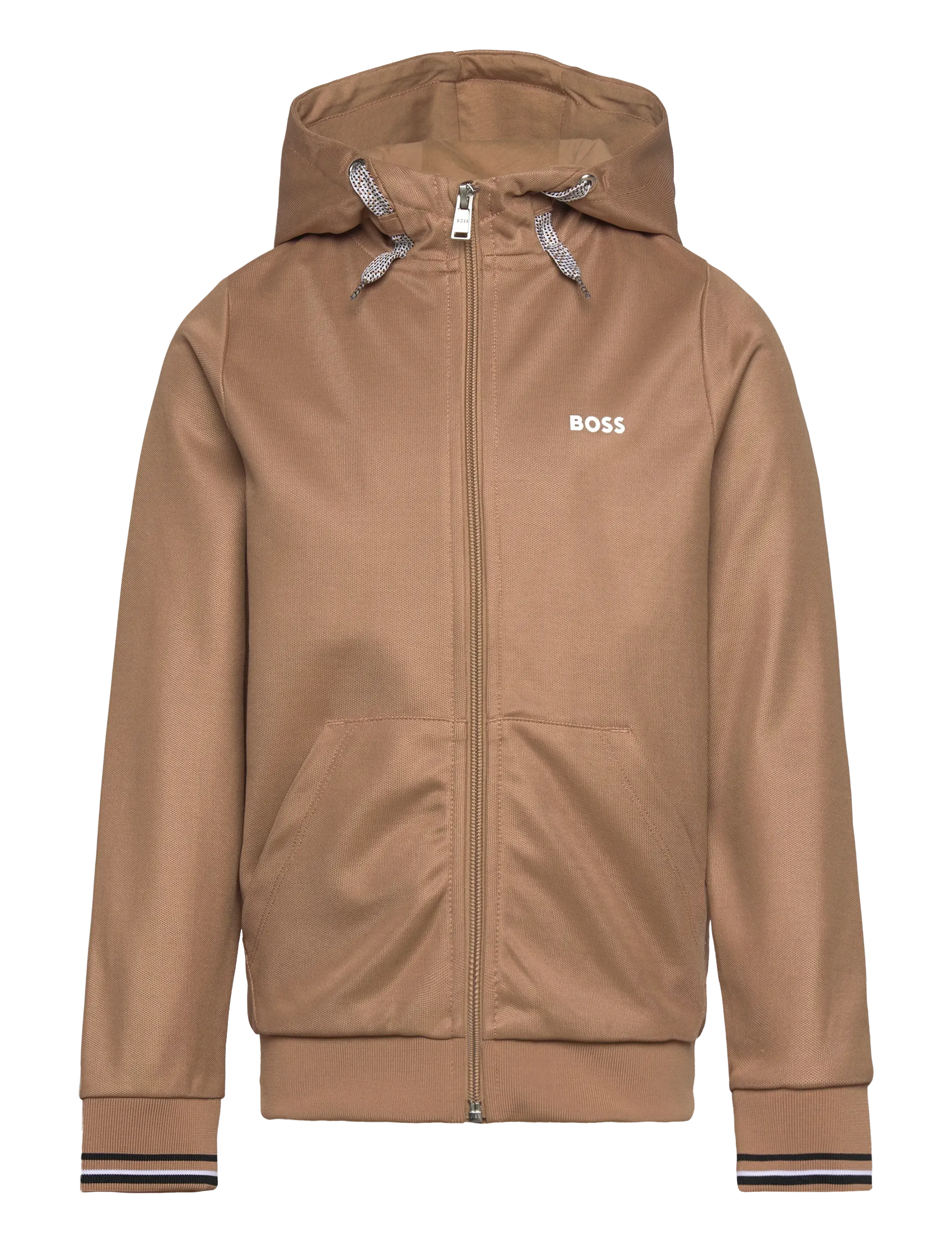 BOSS HOODED CARDIGAN - BOSS - COOKIE / brown