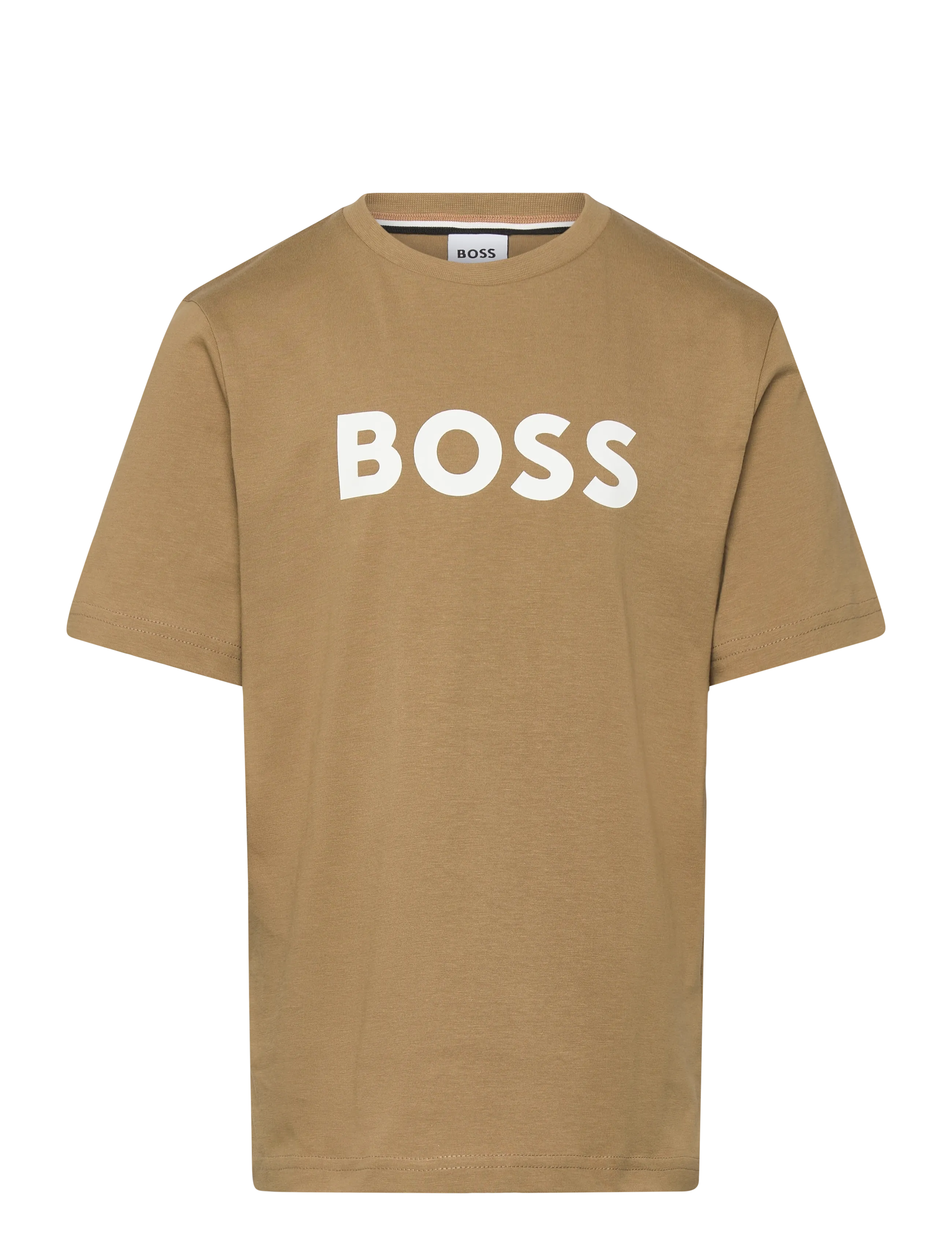 BOSS Short Sleeves Tee-Shirt, 140, T-shirts, Beige - Short-sleeved, Kinder