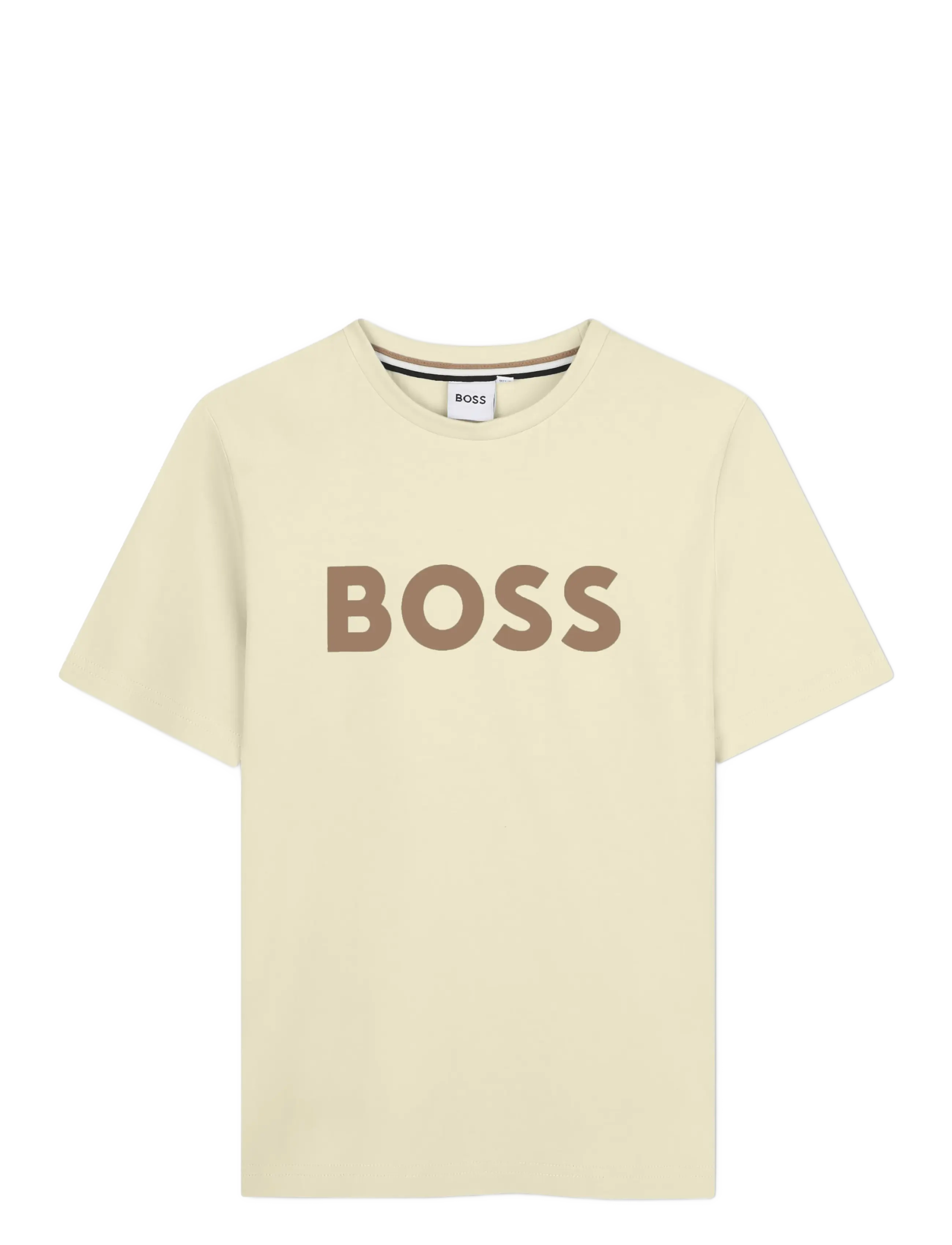 BOSS Short Sleeves Tee-Shirt, 150, T-shirts, Creme - Short-sleeved, Kinder