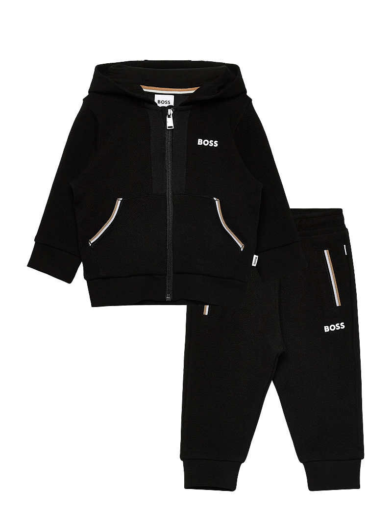 BOSS - CARDIGAN+TROUSERS - sportanzüge - black - 0
