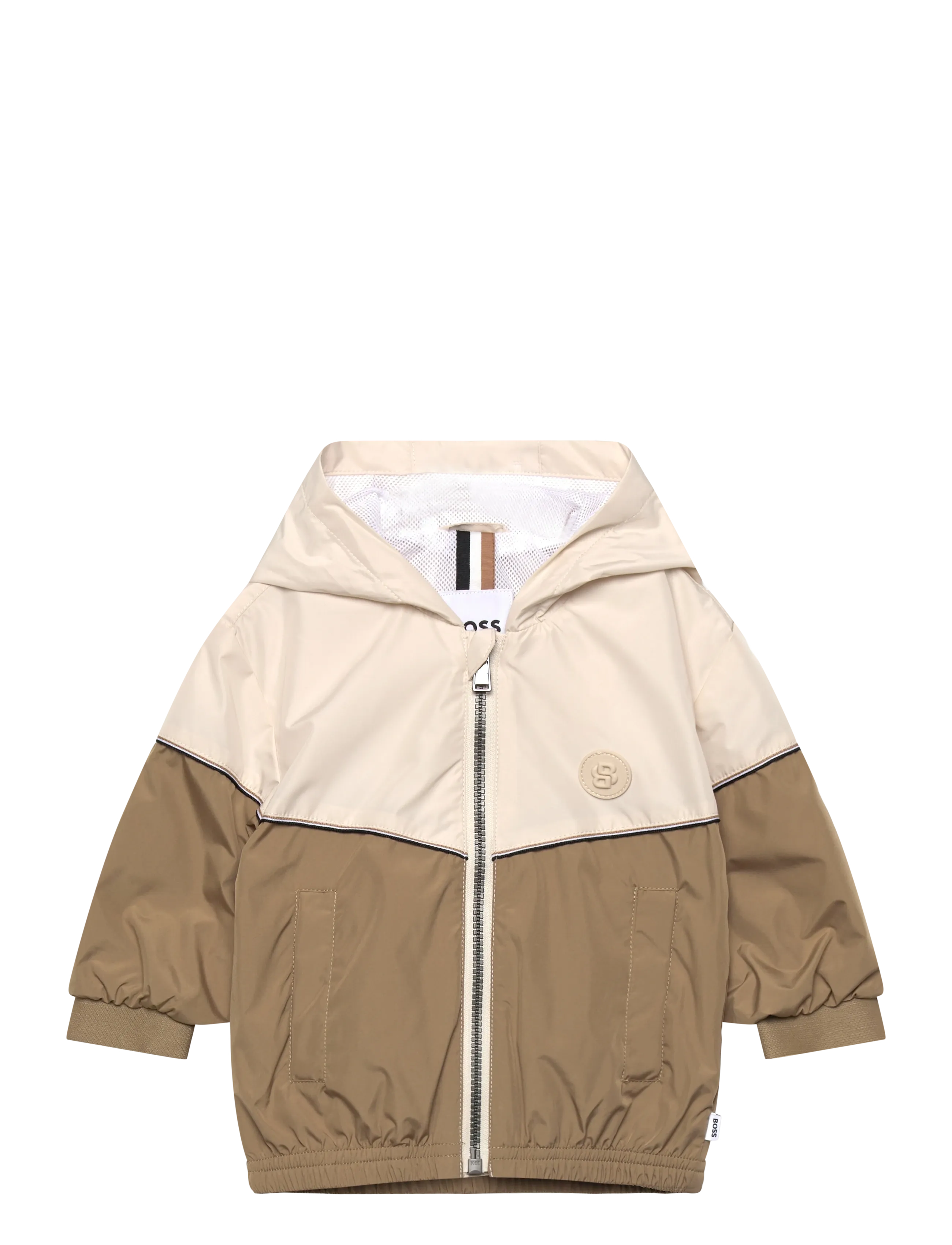 BOSS HOODED WINDBREAKER - Tuulejoped - DARK STONE / cream