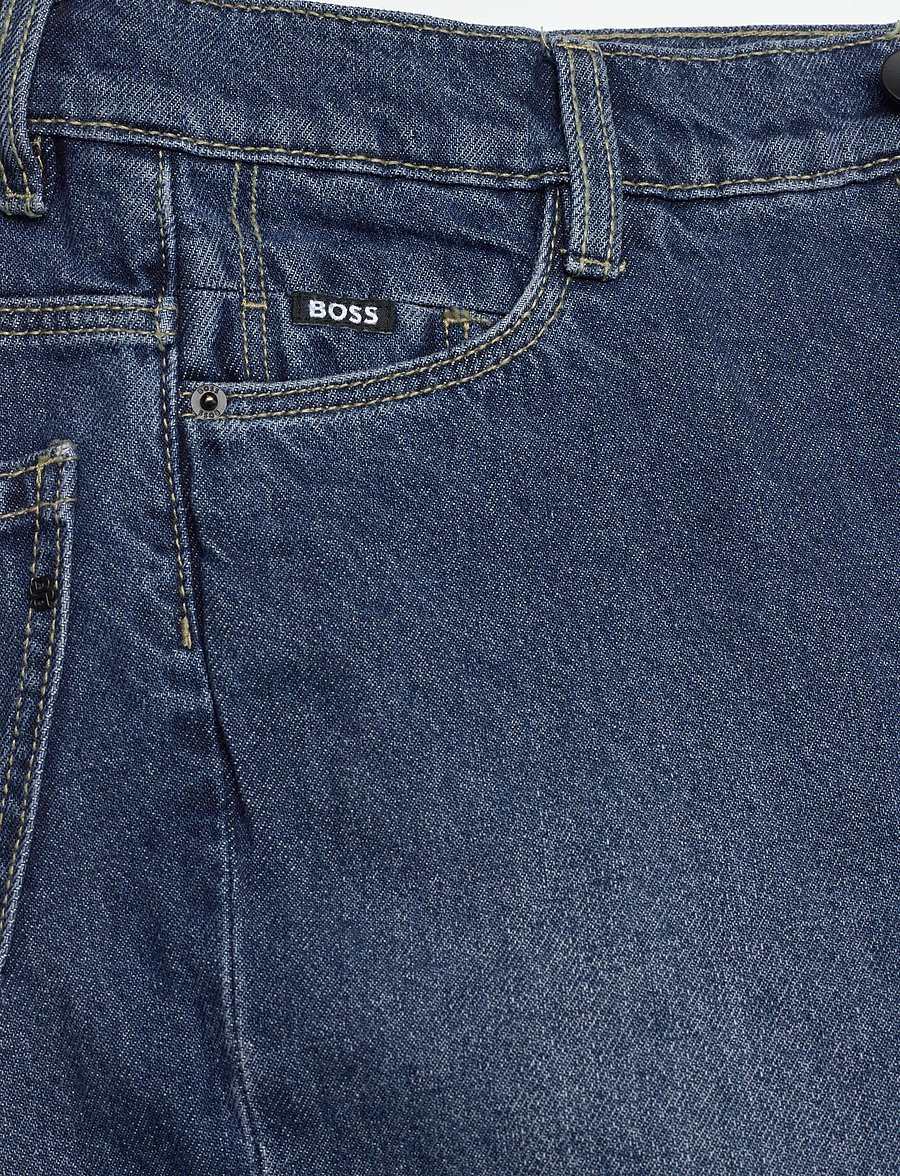 BOSS - DENIM TROUSERS - sirged teksad - double stone + brush - 2