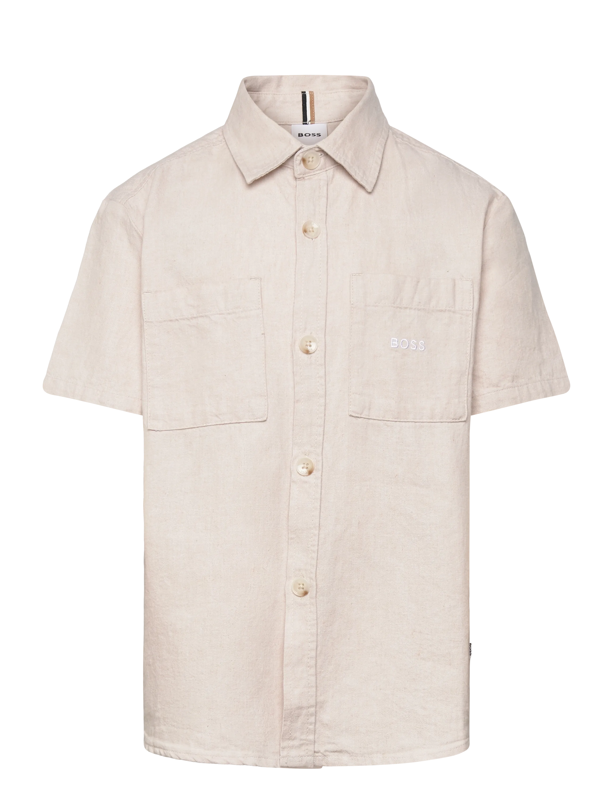 BOSS Short Sleeve Shirt, 176, Shirts, Creme - Short-sleeved Kinder